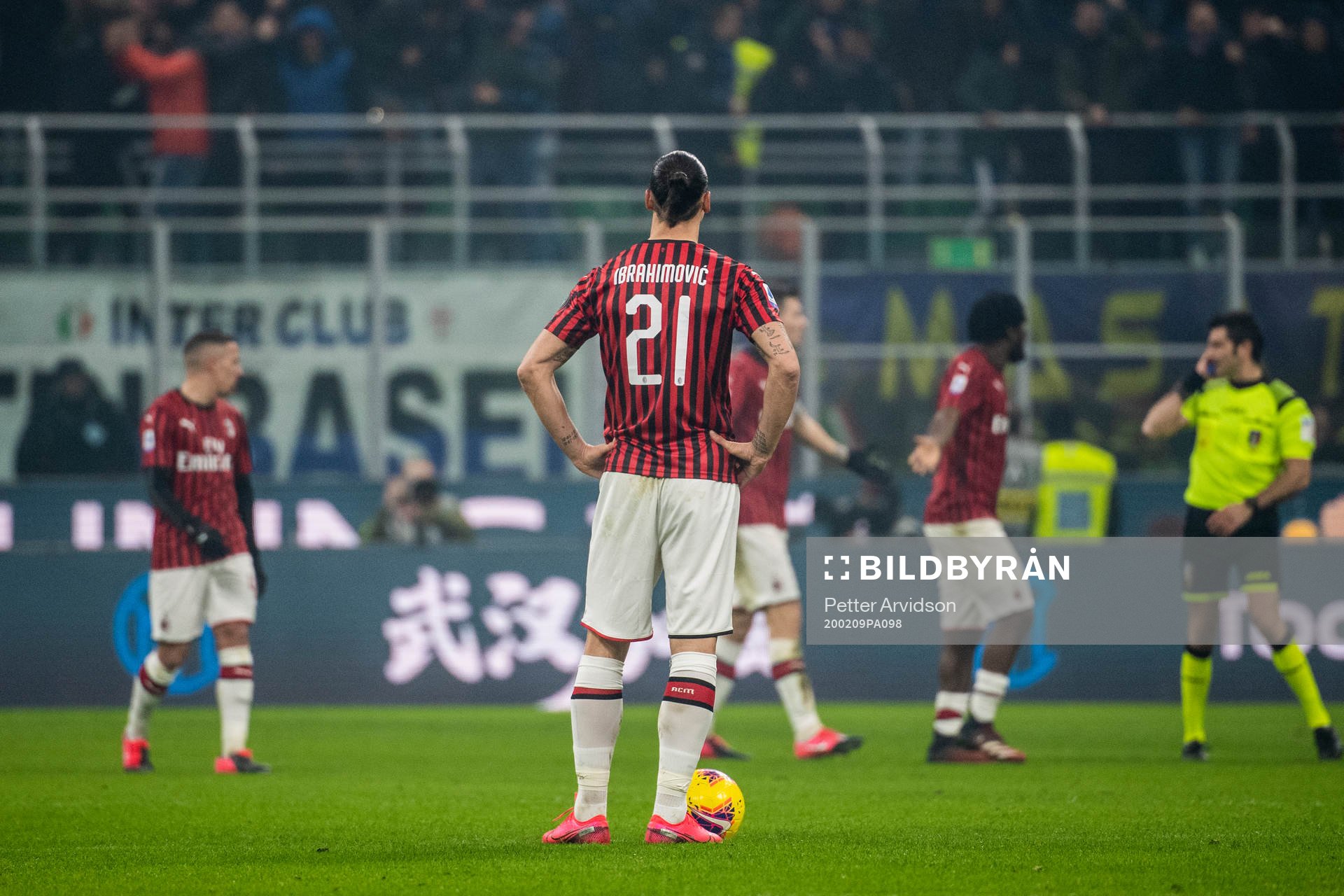 Zlatan Ibrahimovic of Milan looks dejected