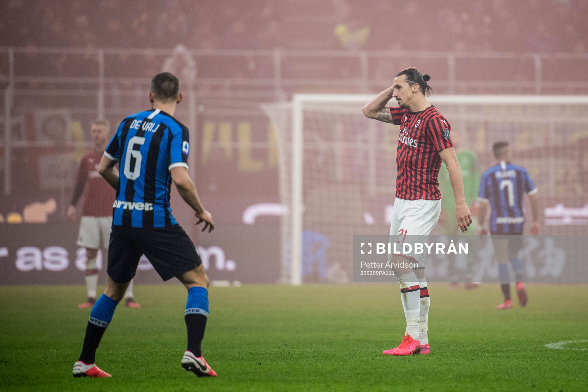 Zlatan Ibrahimovic of Milan looks dejected