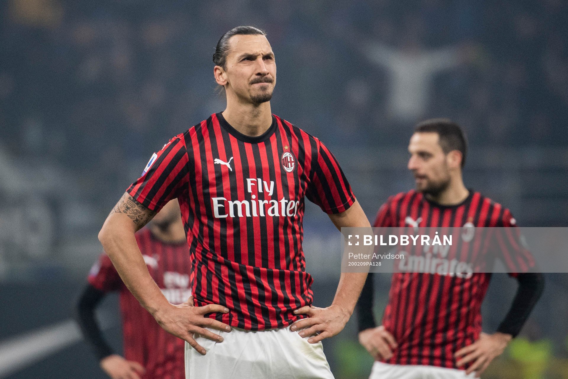 Zlatan Ibrahimovic of Milan looks dejected