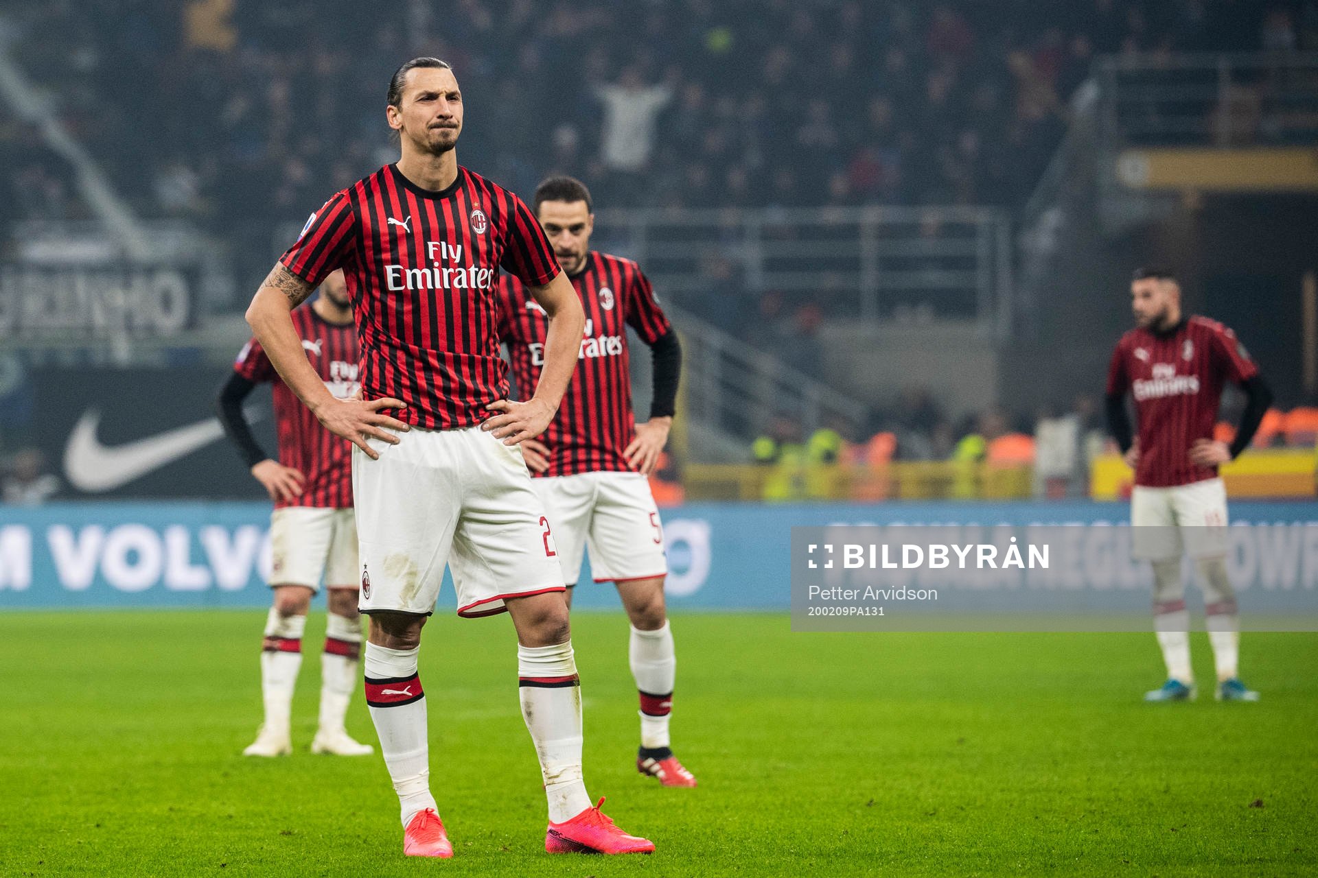 Zlatan Ibrahimovic of Milan looks dejected