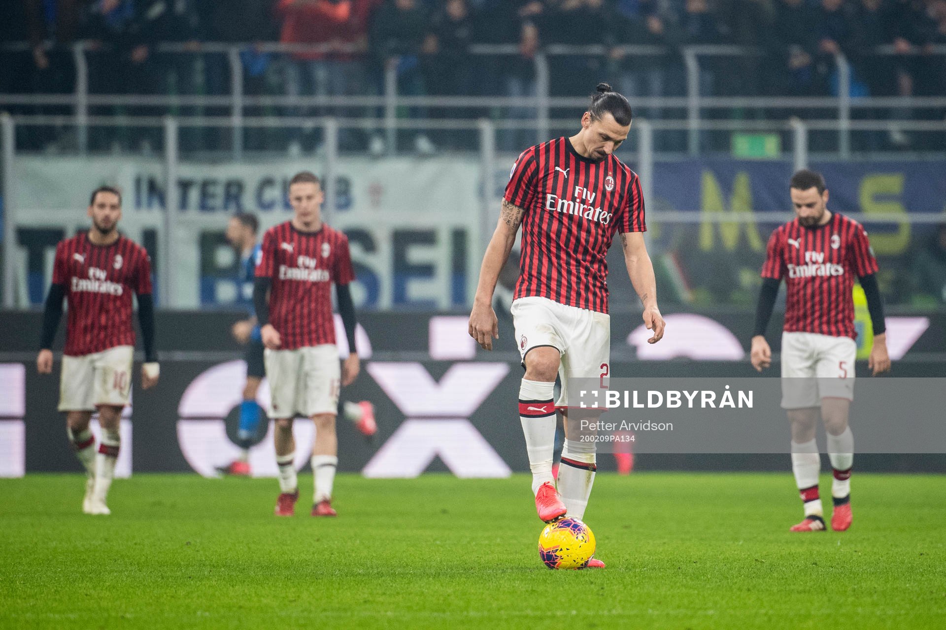 Zlatan Ibrahimovic of Milan looks dejected