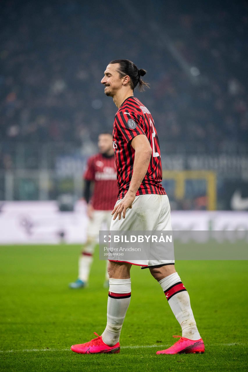 Zlatan Ibrahimovic of Milan looks dejected