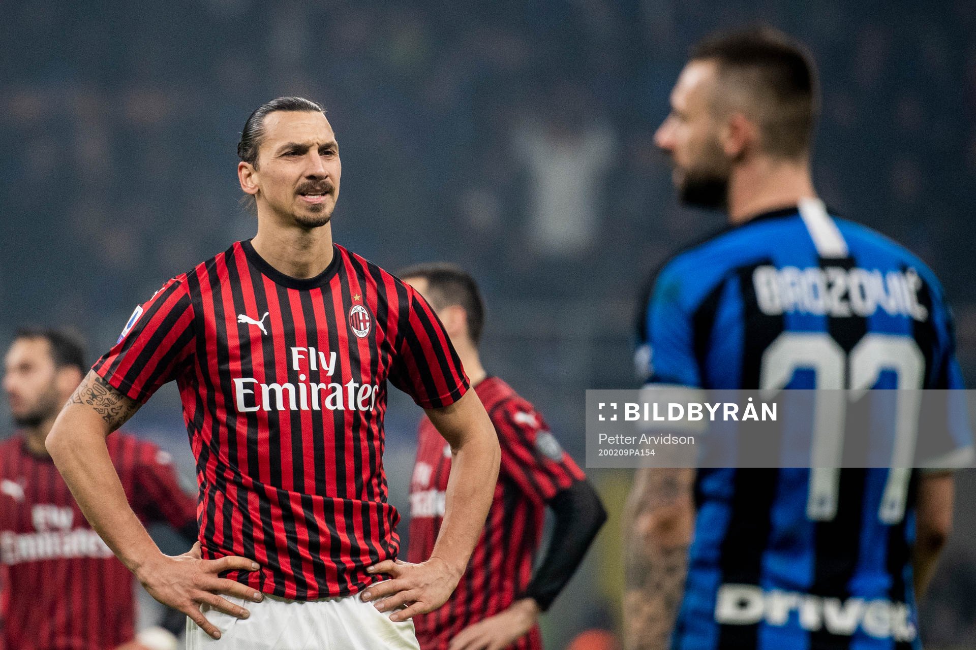 Zlatan Ibrahimovic of Milan looks dejected