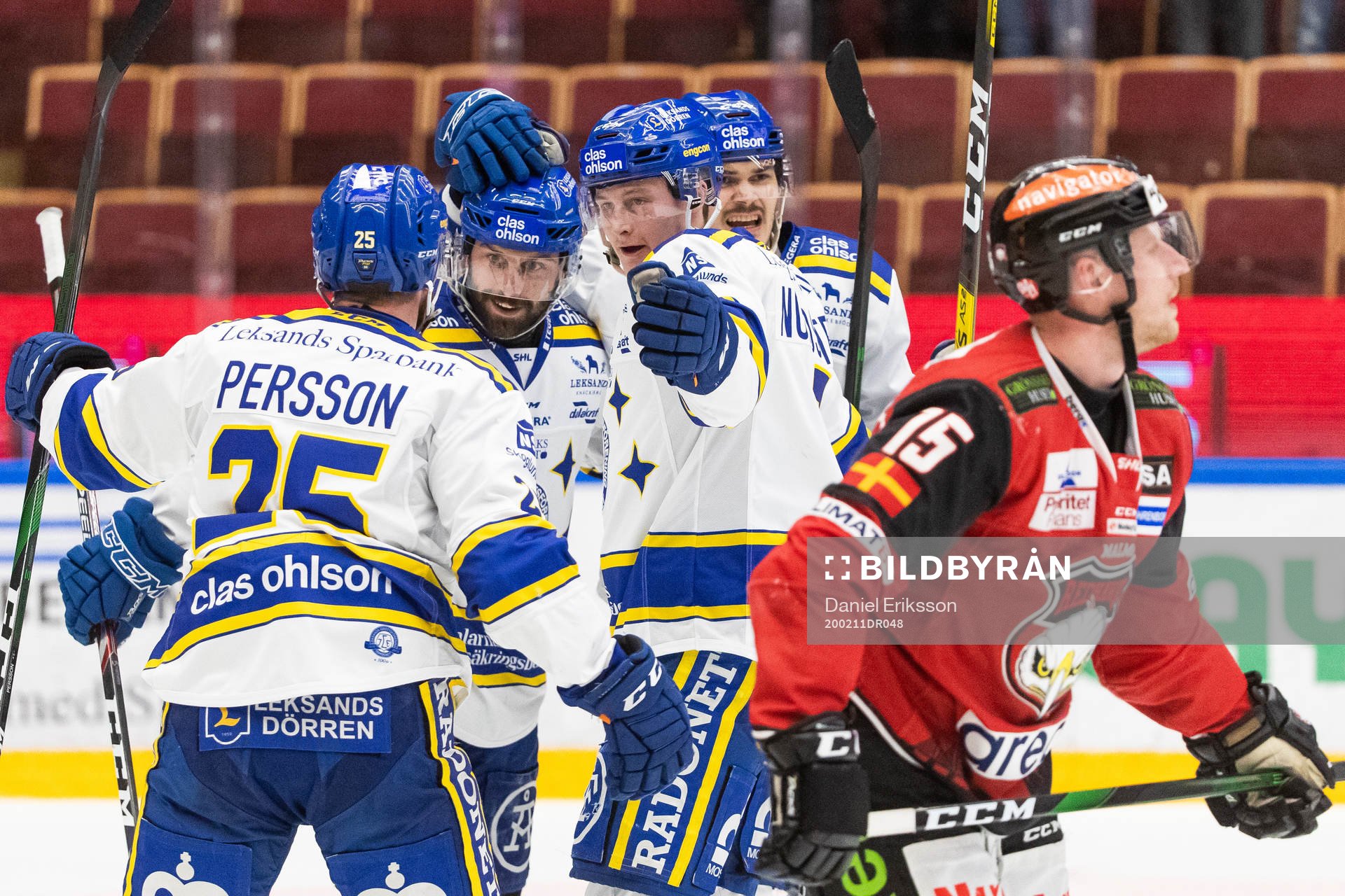 Leksands Daniel Olsson Trkulja jublar med Lucas Nordsäter