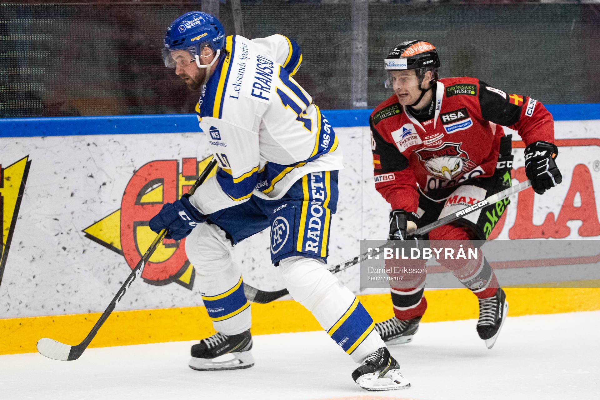 Leksands Johan Fransson och Malmö Redhawks Johan Olofsson