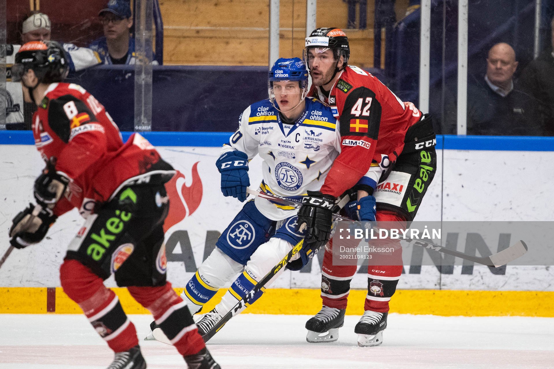 Leksands Martin Karlsson och Malmö Redhawks Niklas Arell
