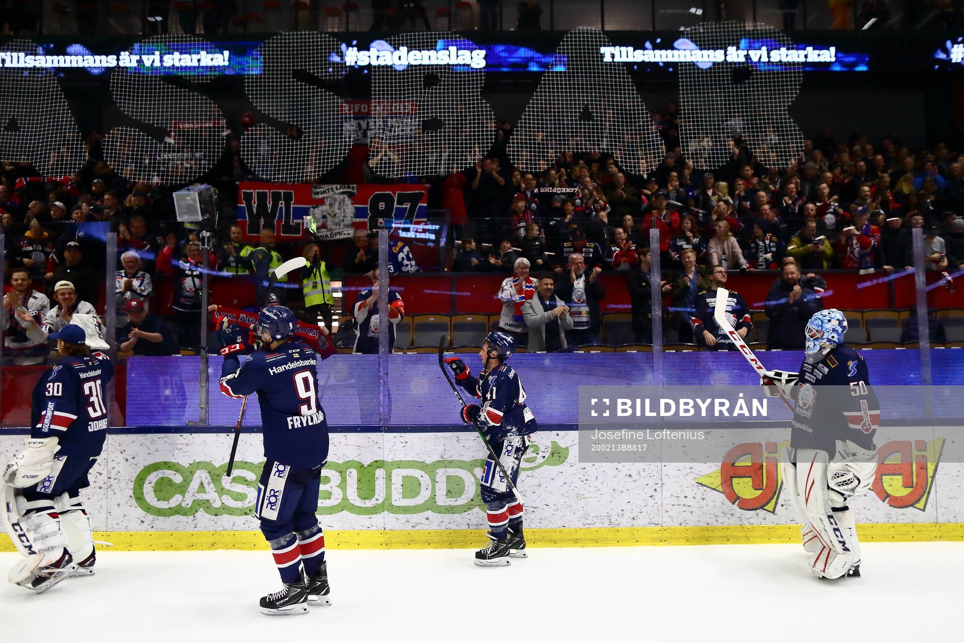 Linköpings målvakt Jonas Gustavsson, Broc Little, Mikael