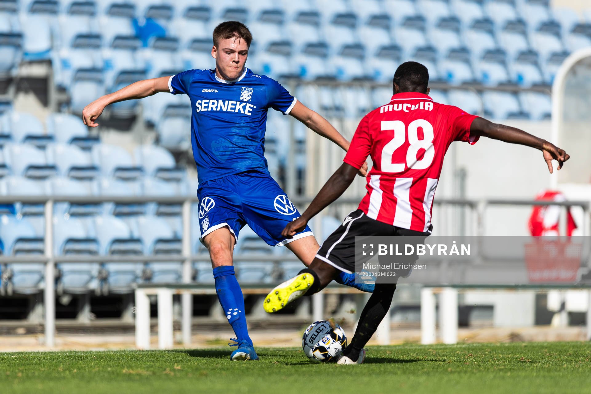Emil Holm of IFK Göteborg in a duel where received an