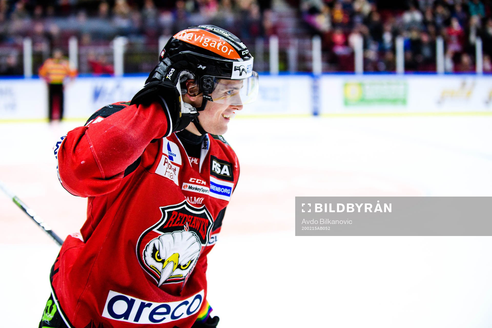 Malmö Redhawks Carl Persson jublar