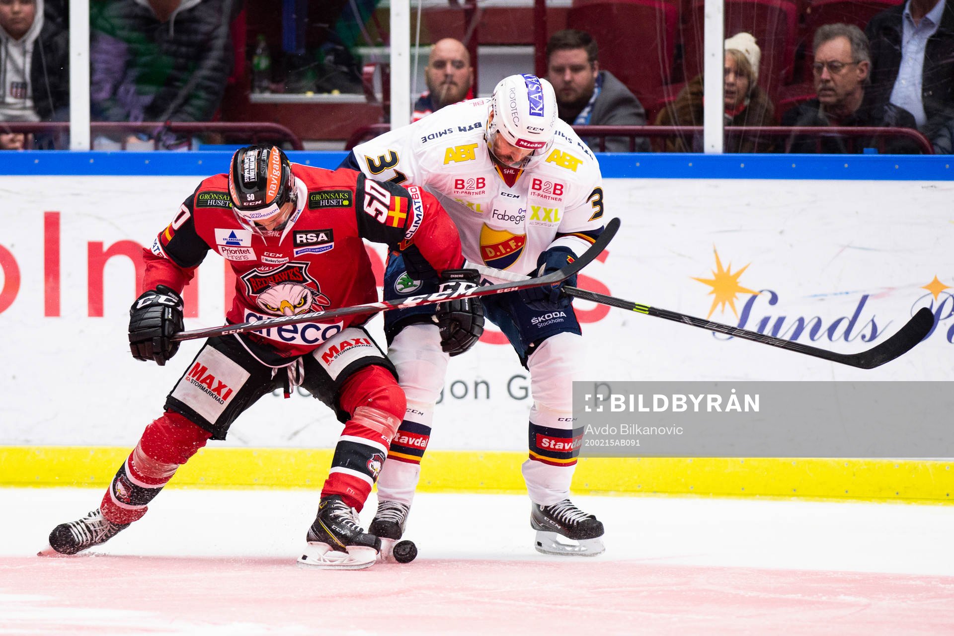 Malmö Redhawks Tobias Ekberg och Djurgårdens Dick Axelsson