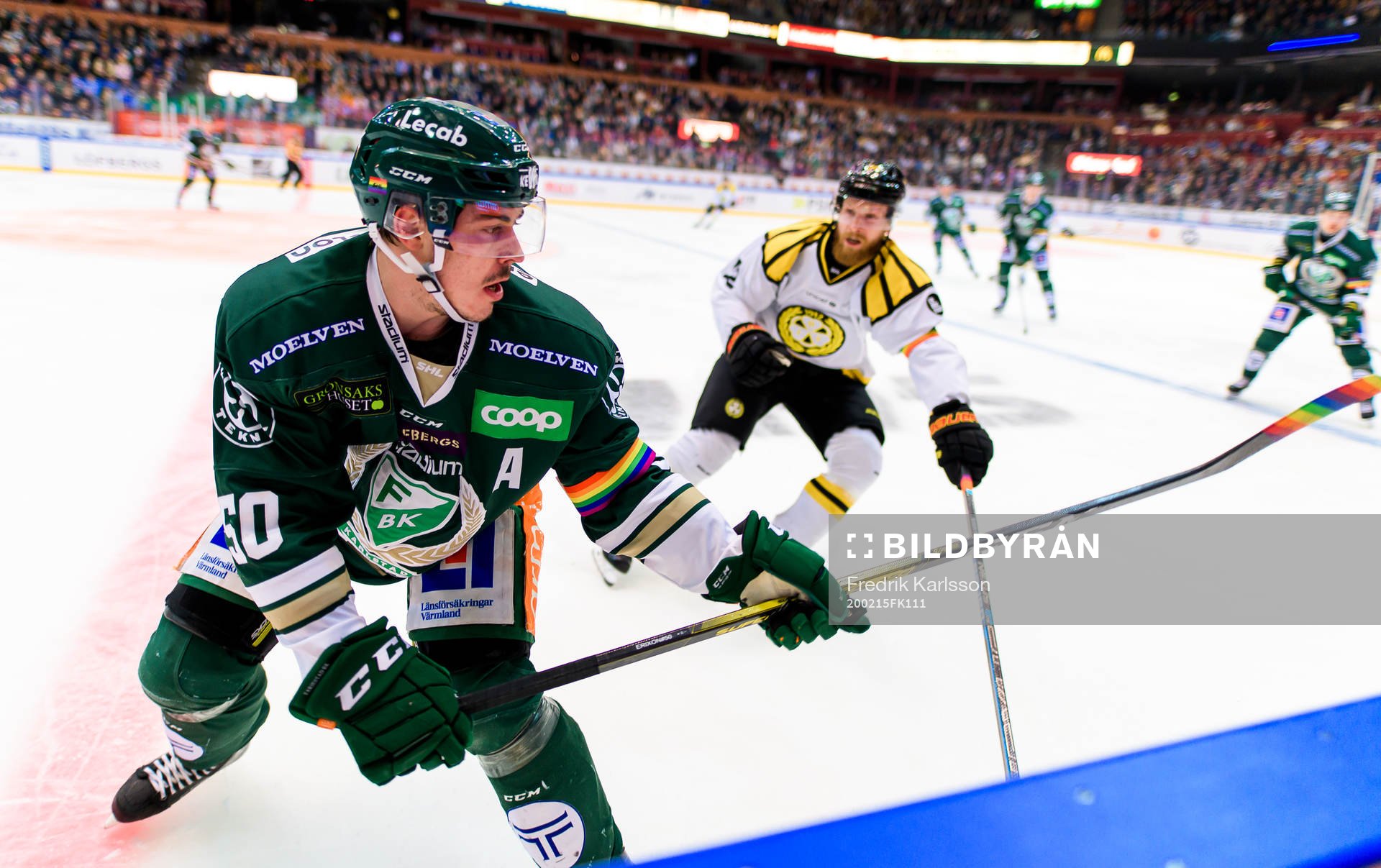 Färjestads Sebastian Erixon och Brynäs Joachim Rohdin
