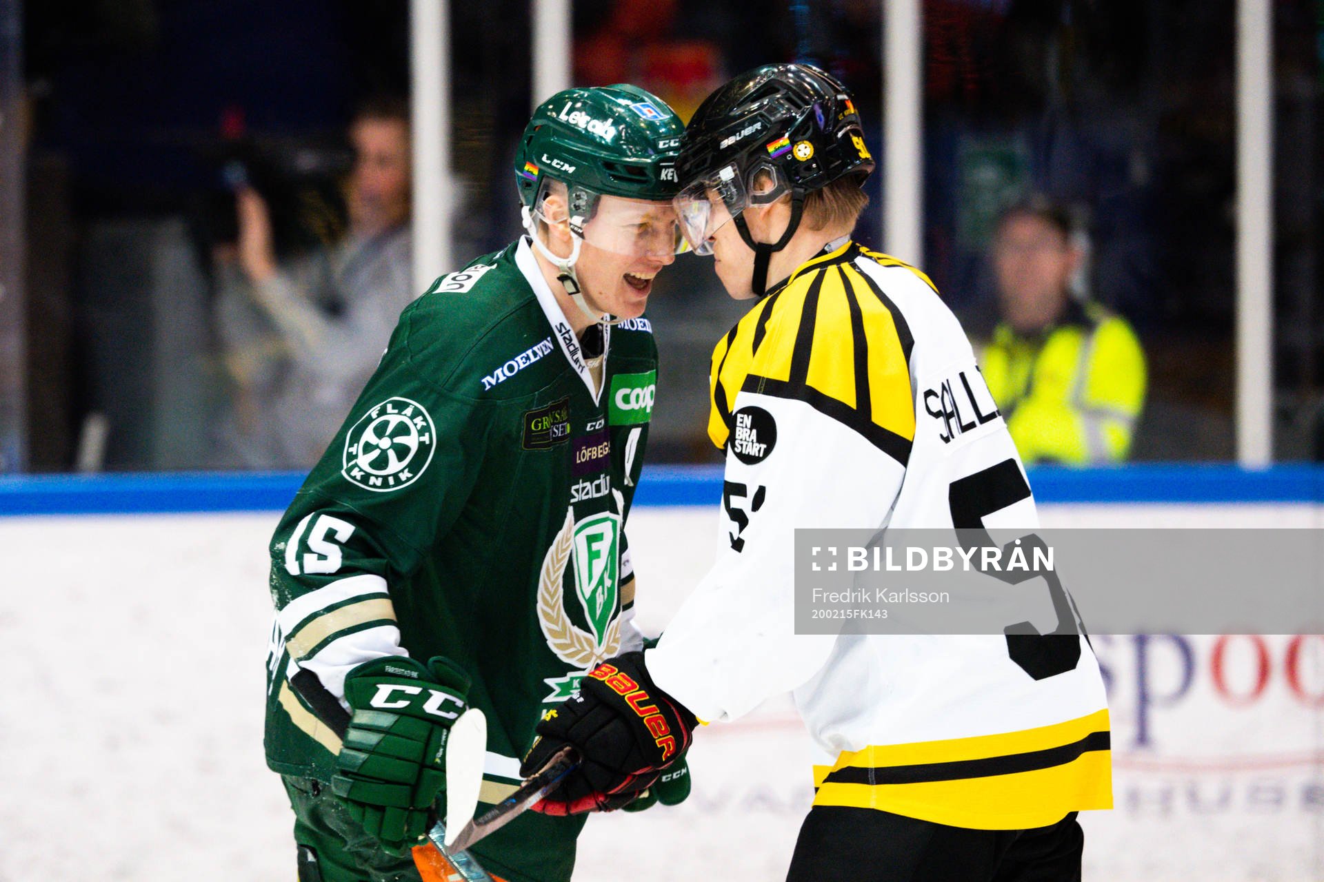 Färjestads Gustav Rydahl och Brynäs Tomi Sallinen