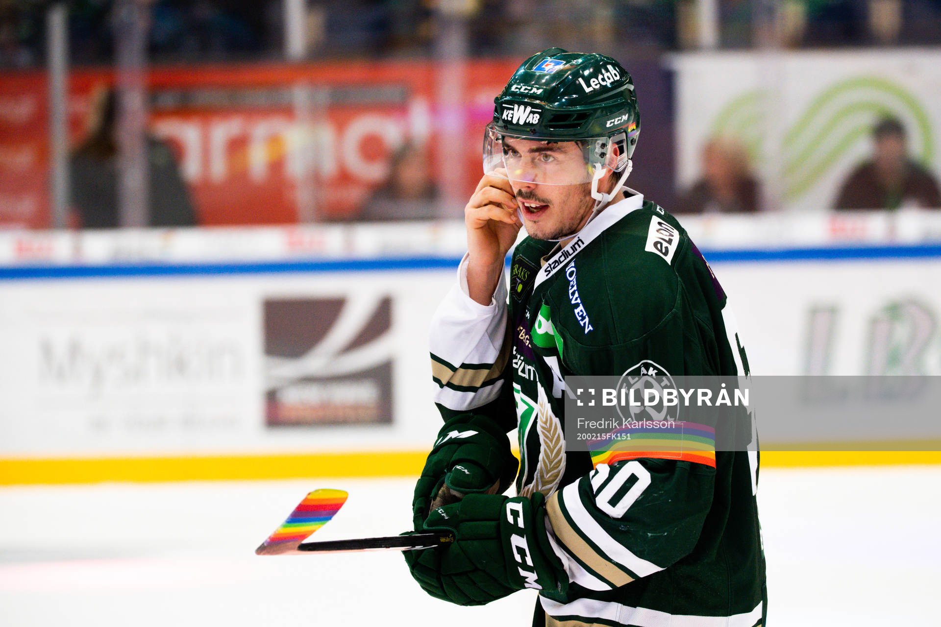 Färjestads Sebastian Erixon jublar