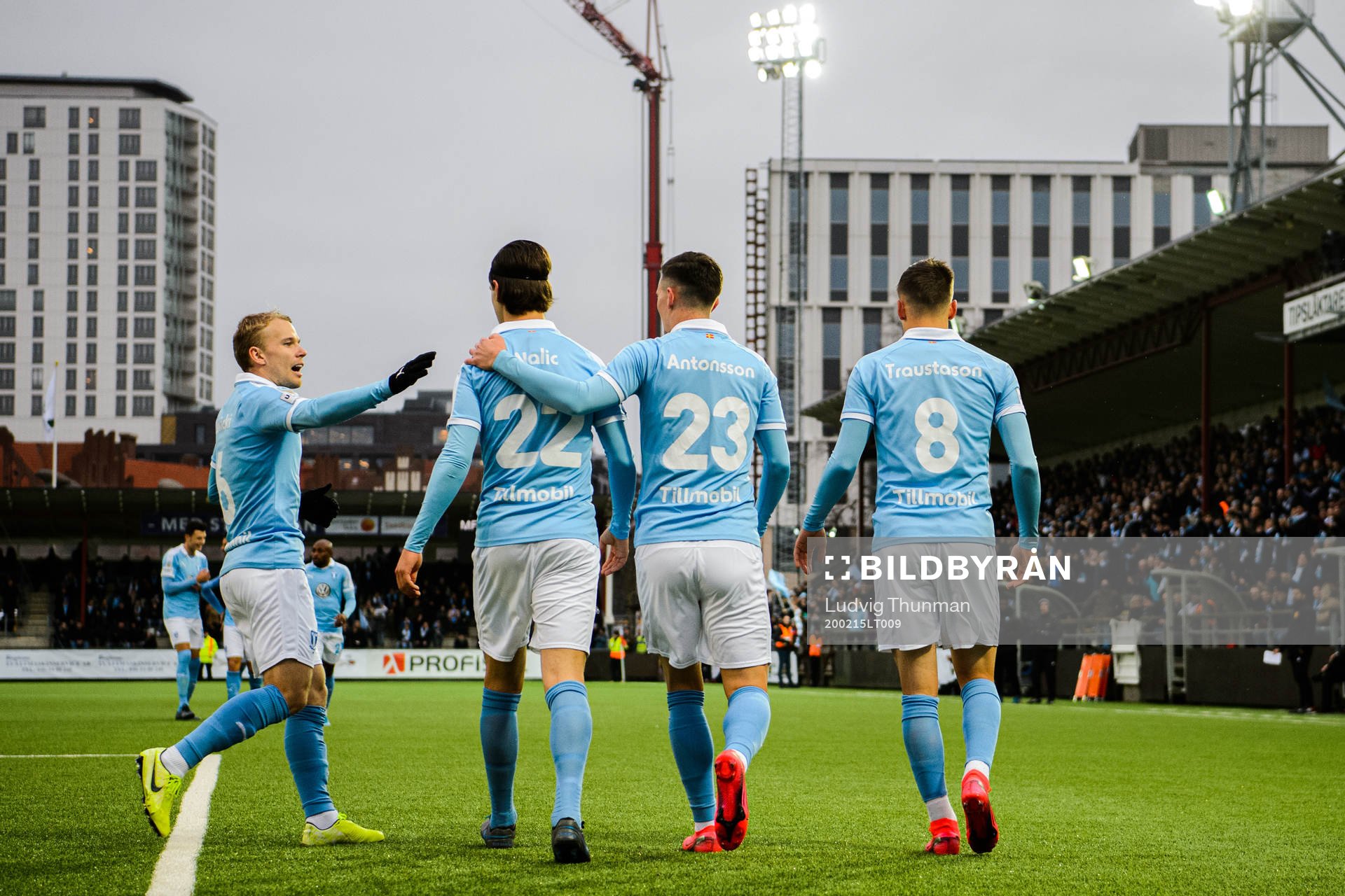 Malmö FFs Oscar Lewicki , Adi Nalic och Arnór Traustason