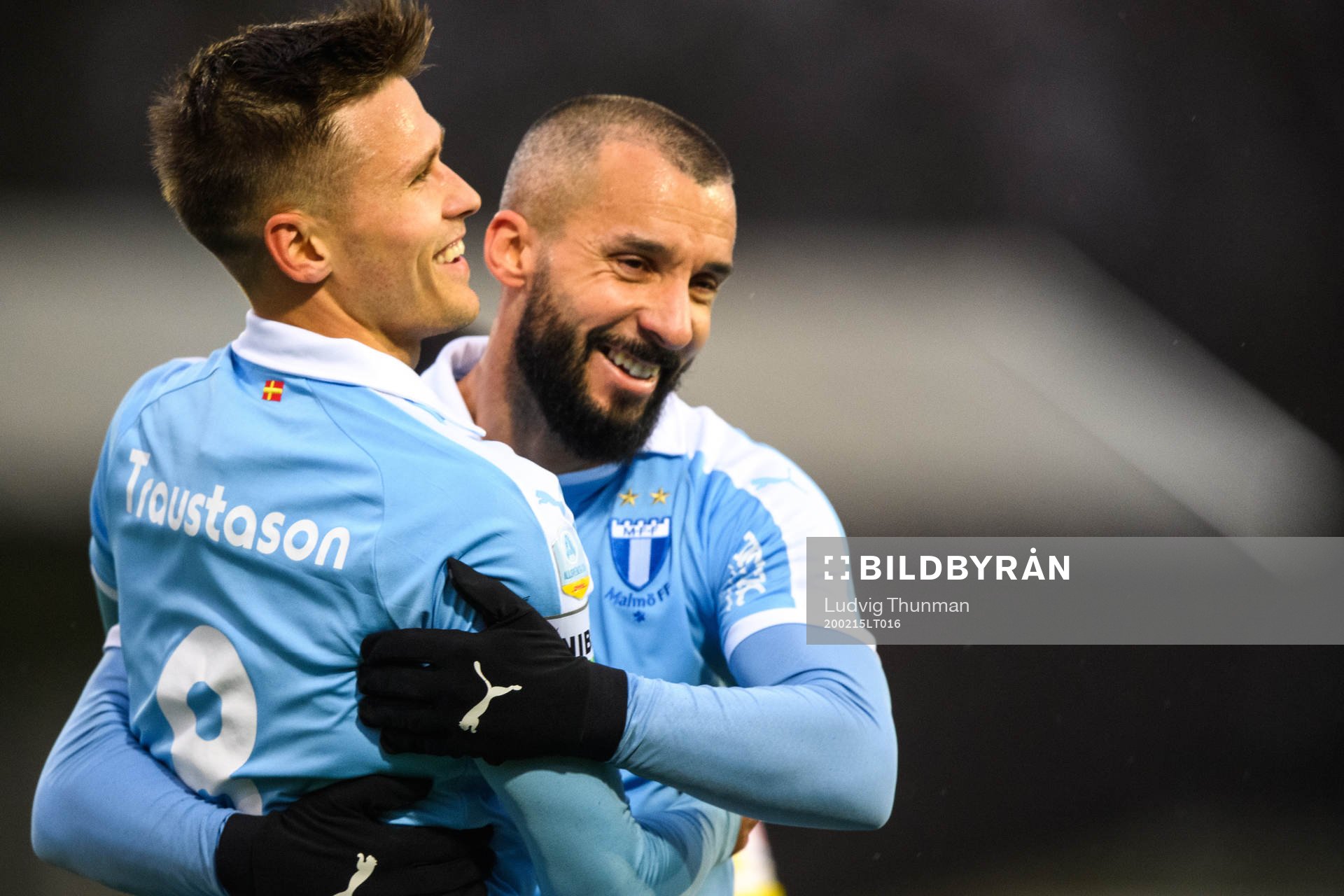 Malmö FFs Arnór Traustason och Guillermo Molins jublar