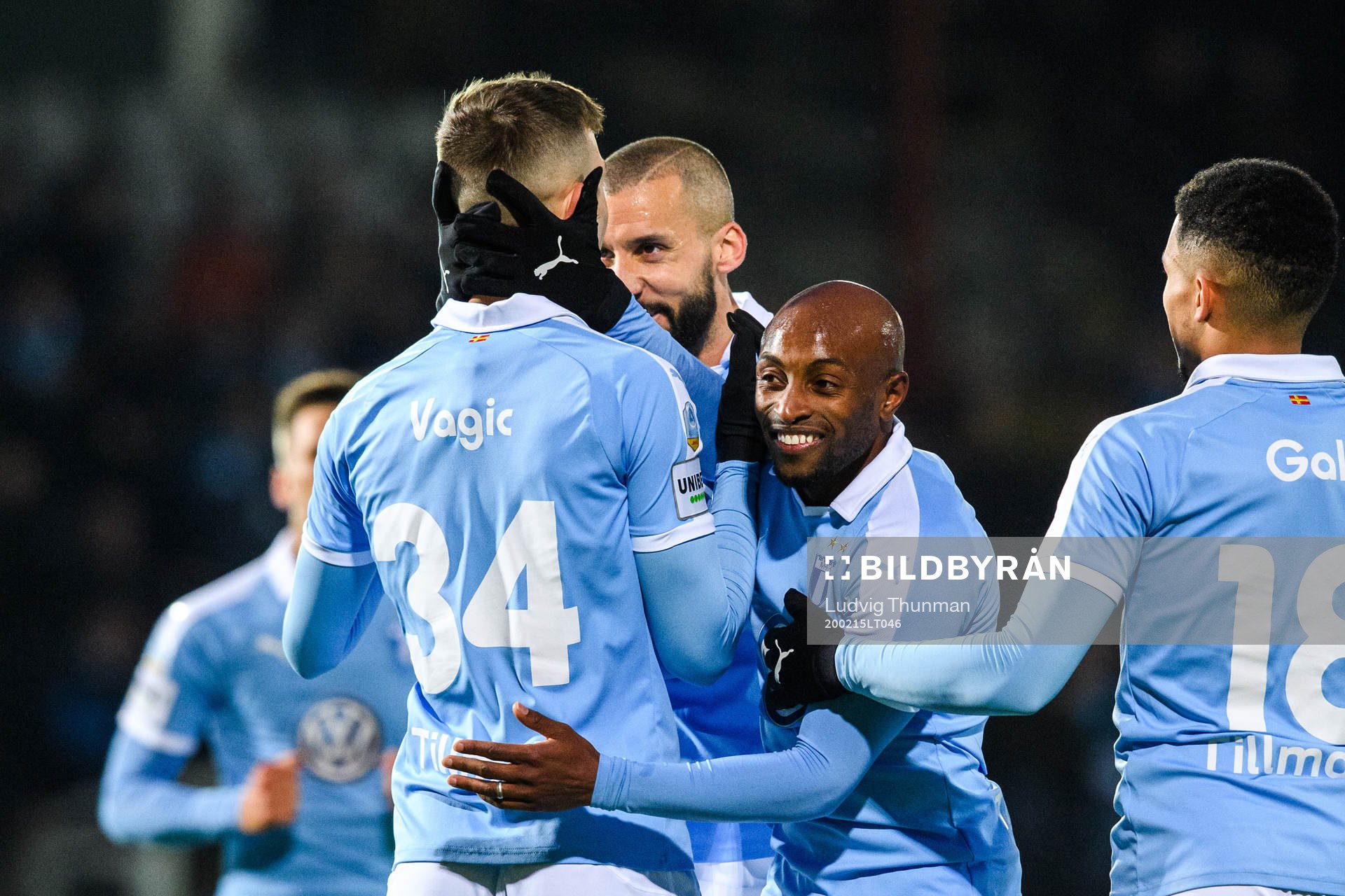 Malmö FFs Guillermo Molins och Fouad Bachirou jublar med