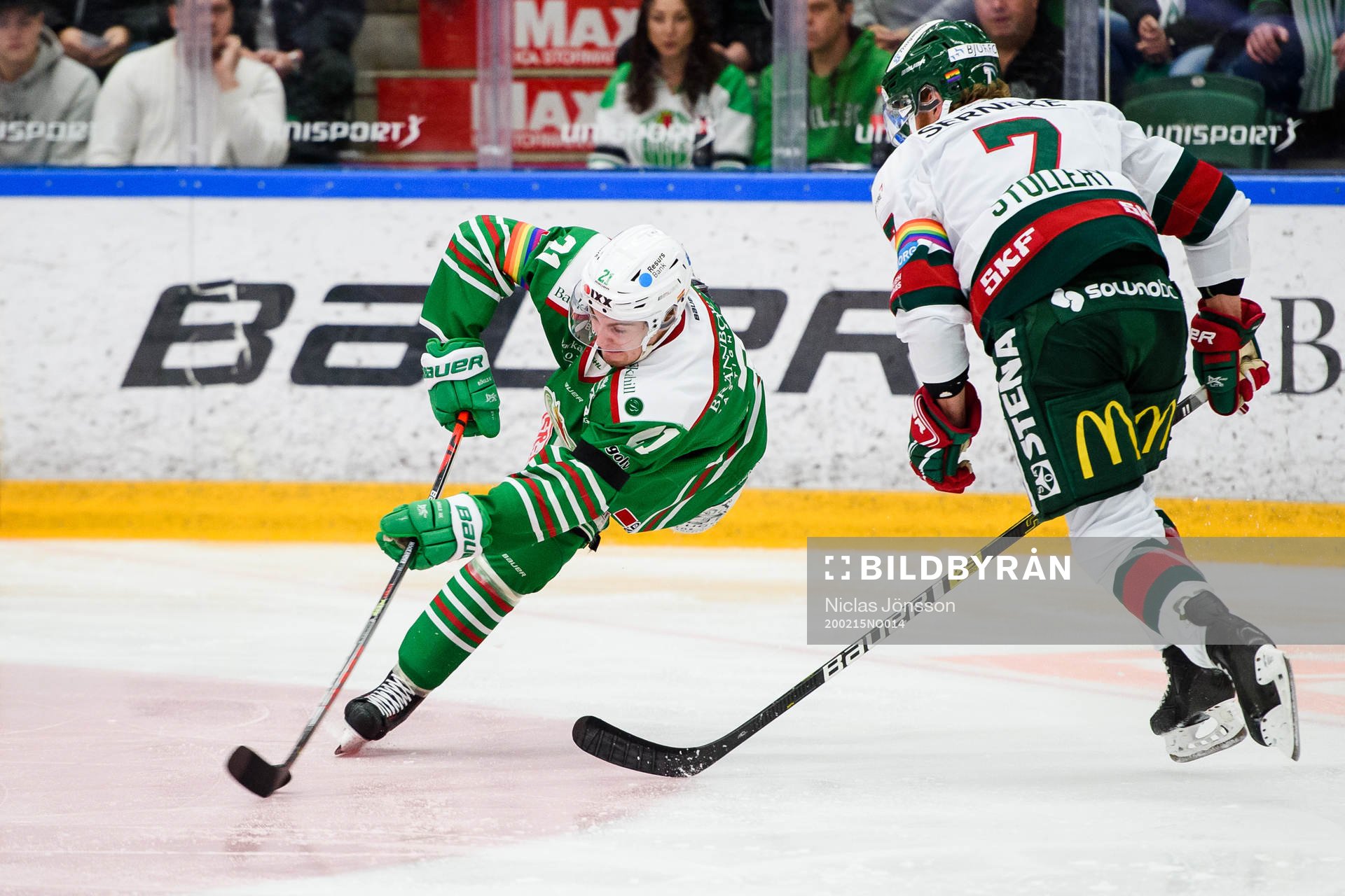 Rögles Nils Höglander och Frölundas Karl Stollery