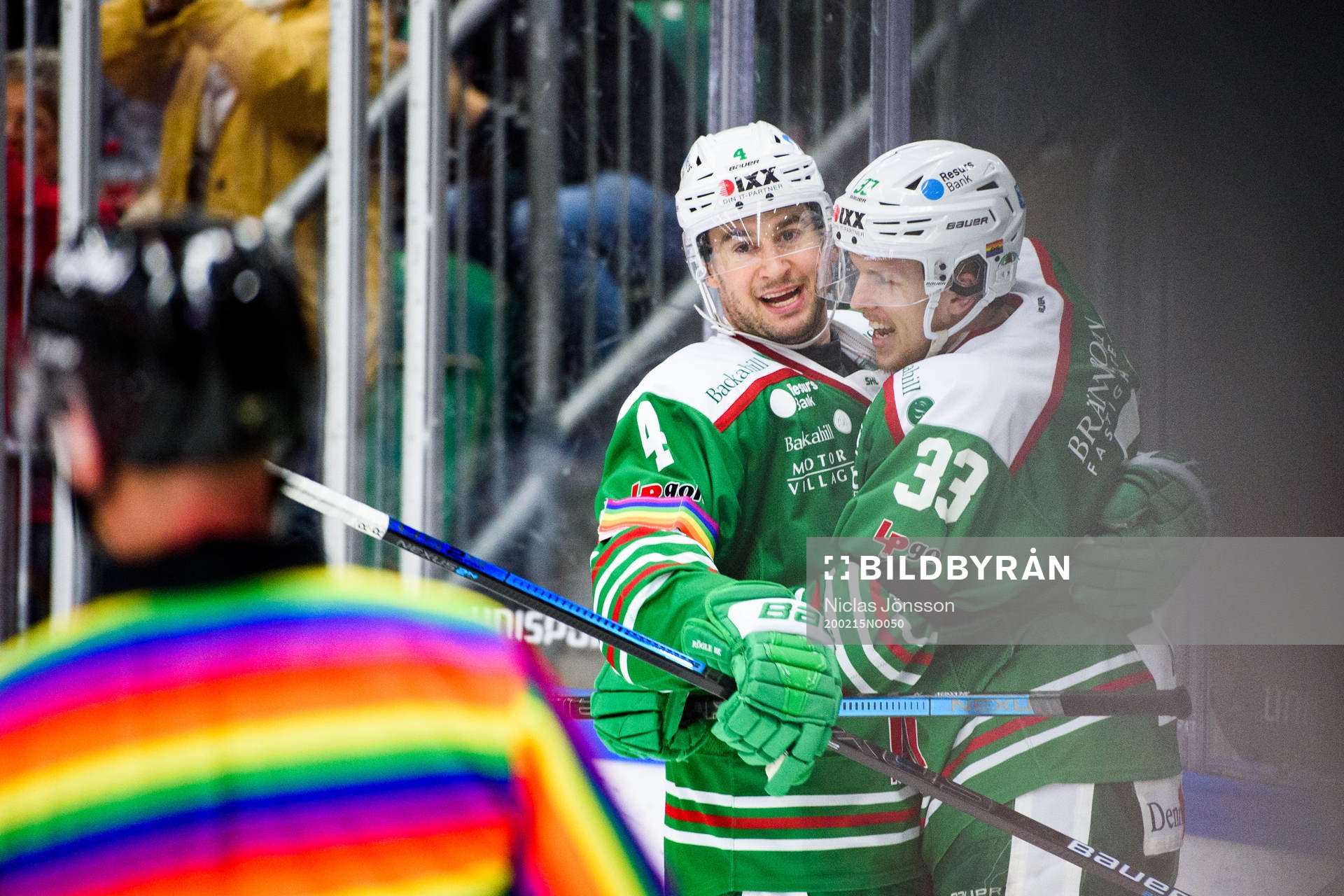 Rögles Kodie Curran och Niklas Hansson jublar