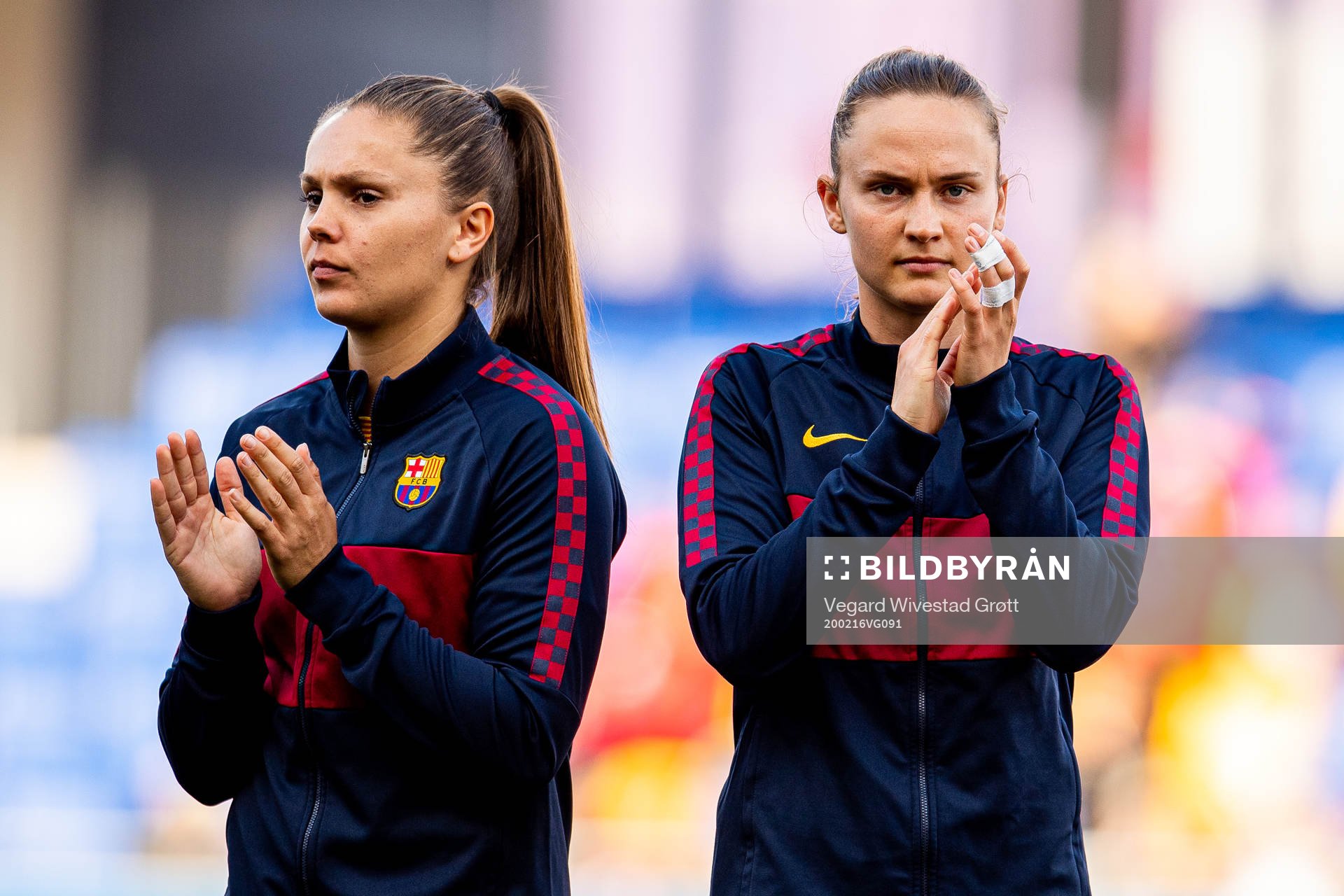 Lieke Martens and Caroline Graham Hansen of Barcelona