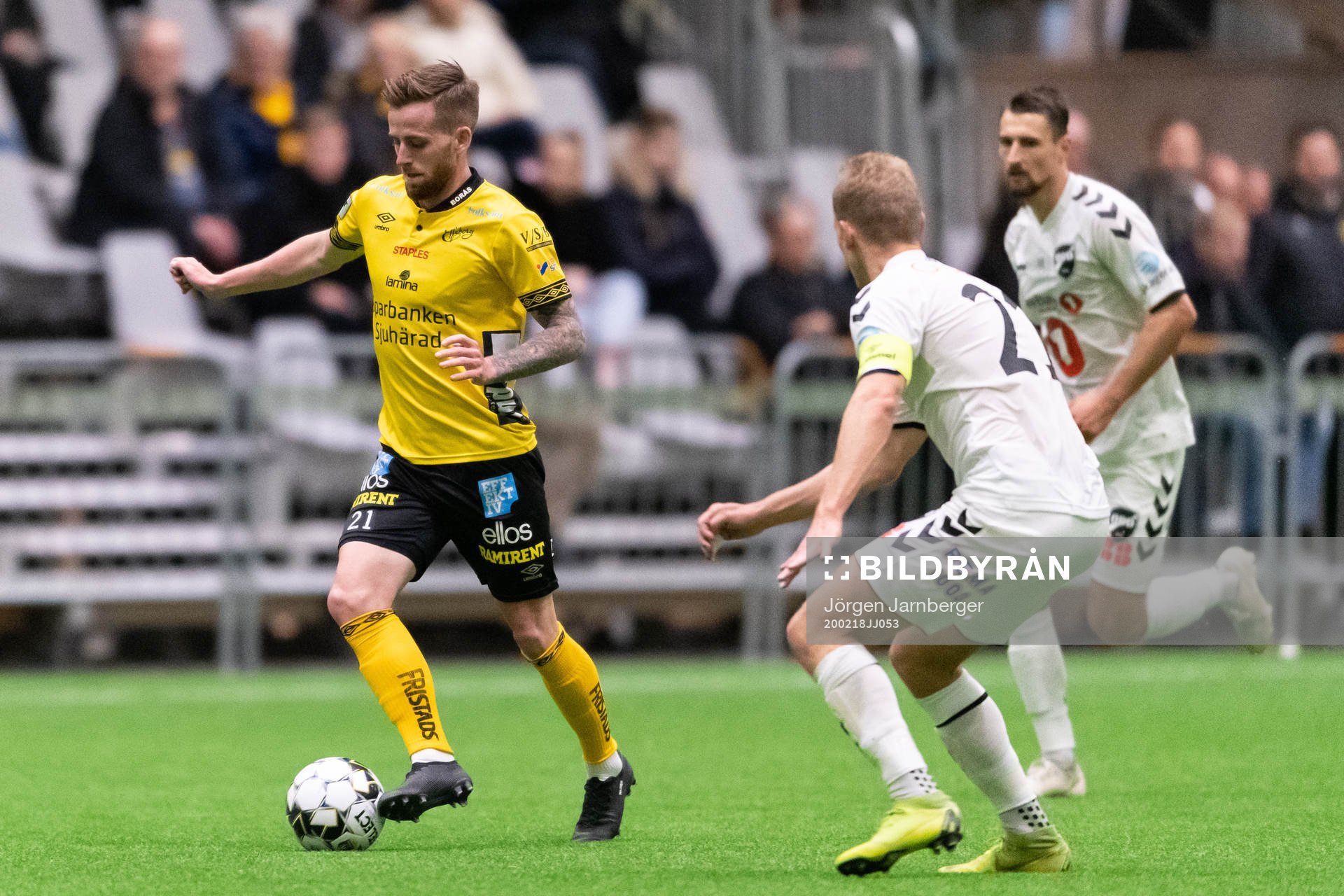 Elfsborgs Rasmus Alm under träningsmatchen i fotboll mellan Elfsborg och Odd den 18 februari 2020 i Borås.