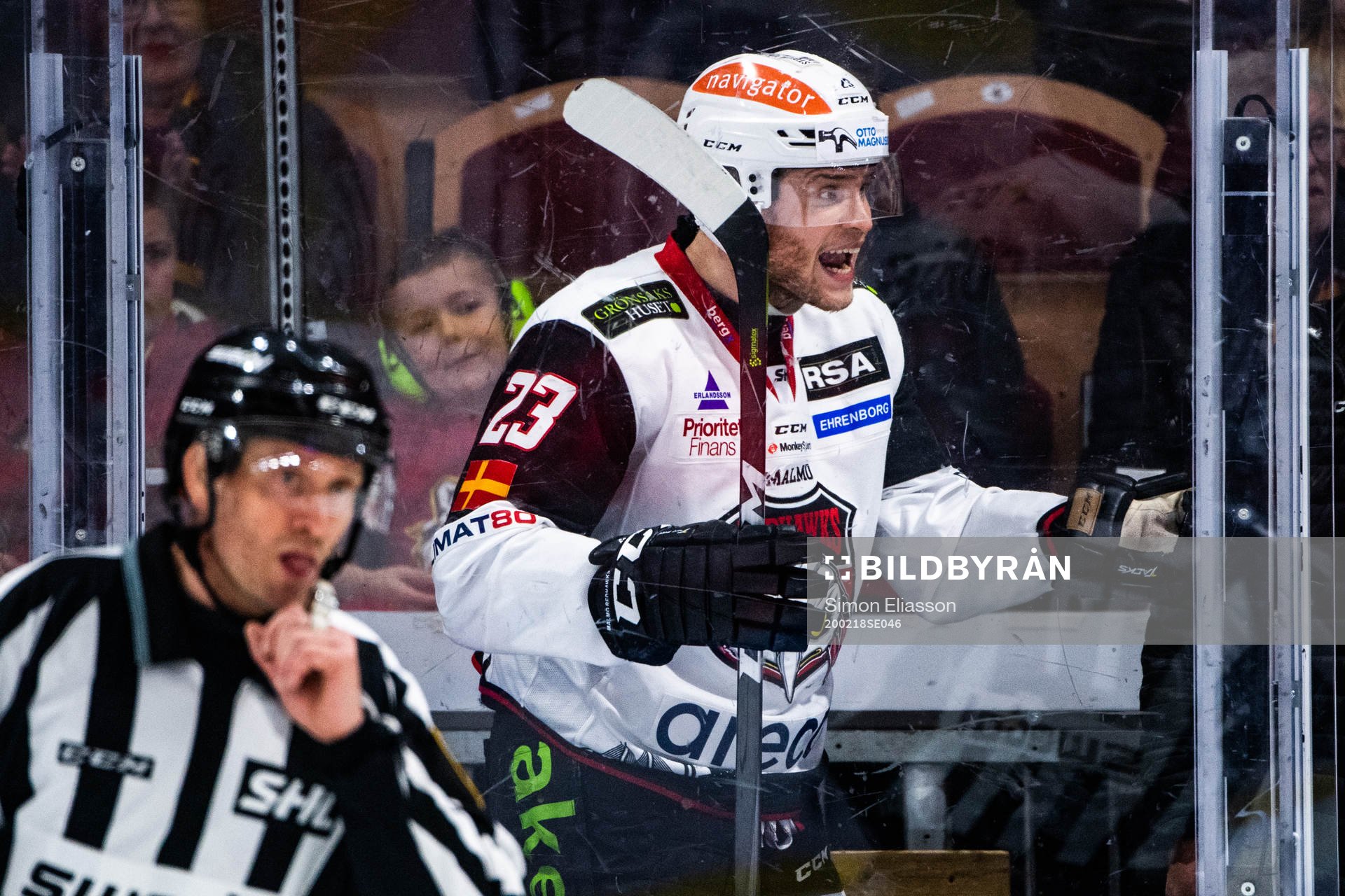 Malmö Redhawks Christoffer Forsberg i utvisningsbåset