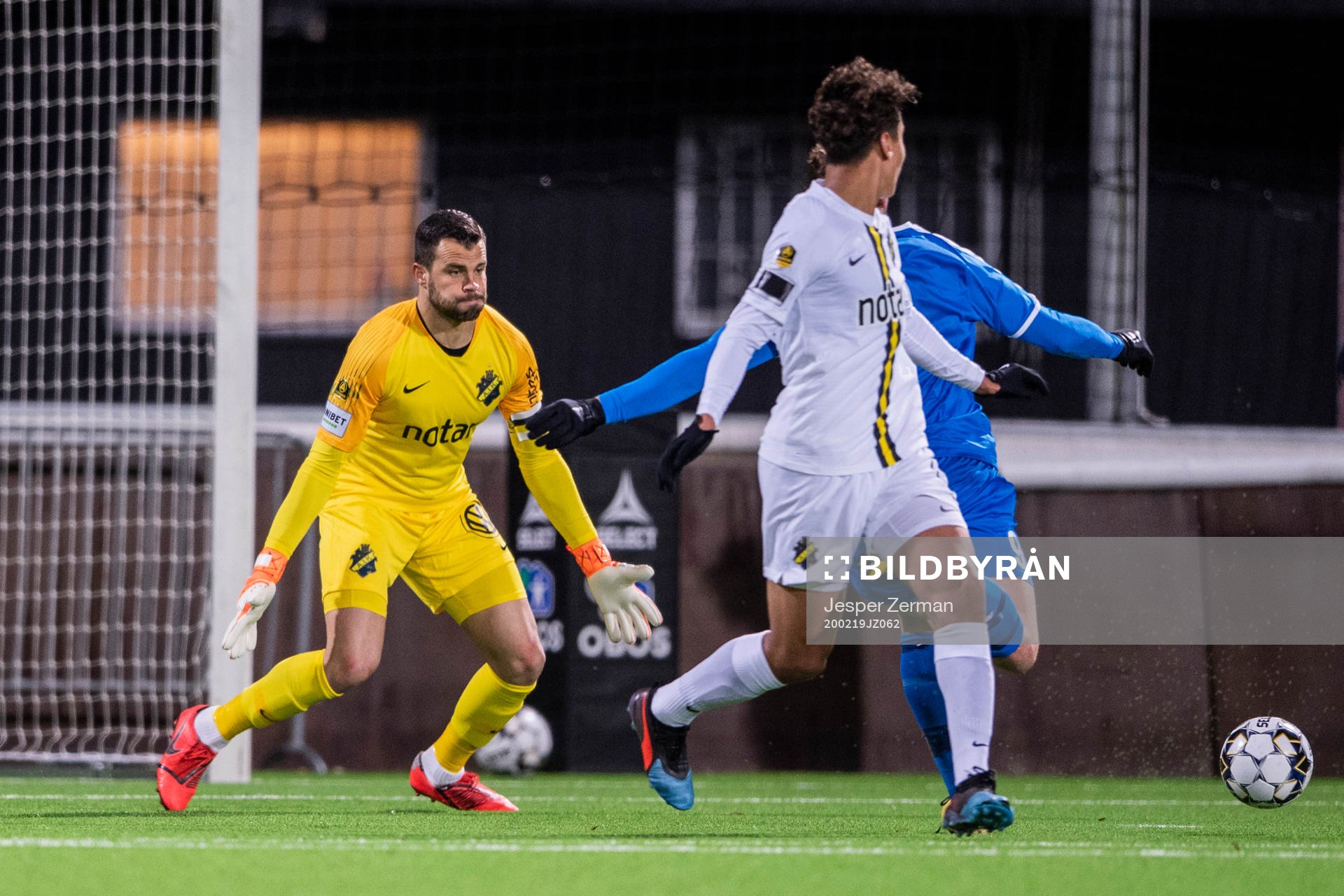 AIK:s målvakt Budimir Janosevic under träningsmatchen i fotboll mellan Akropolis och AIK den 19 februari 2020 i Stockholm.