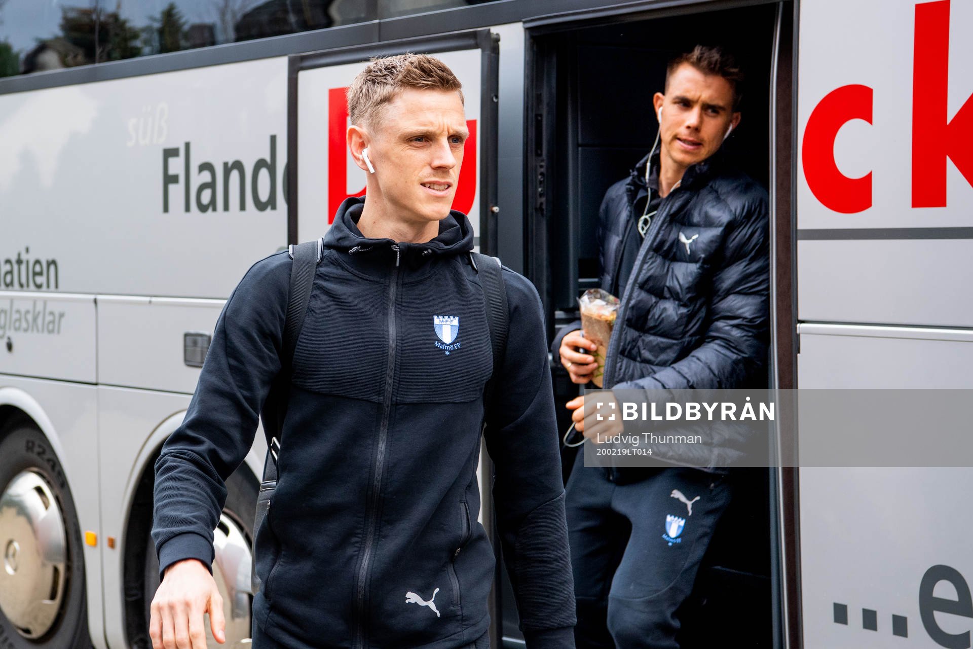 Sören Rieks of Malmö FF arrives at the hotel
