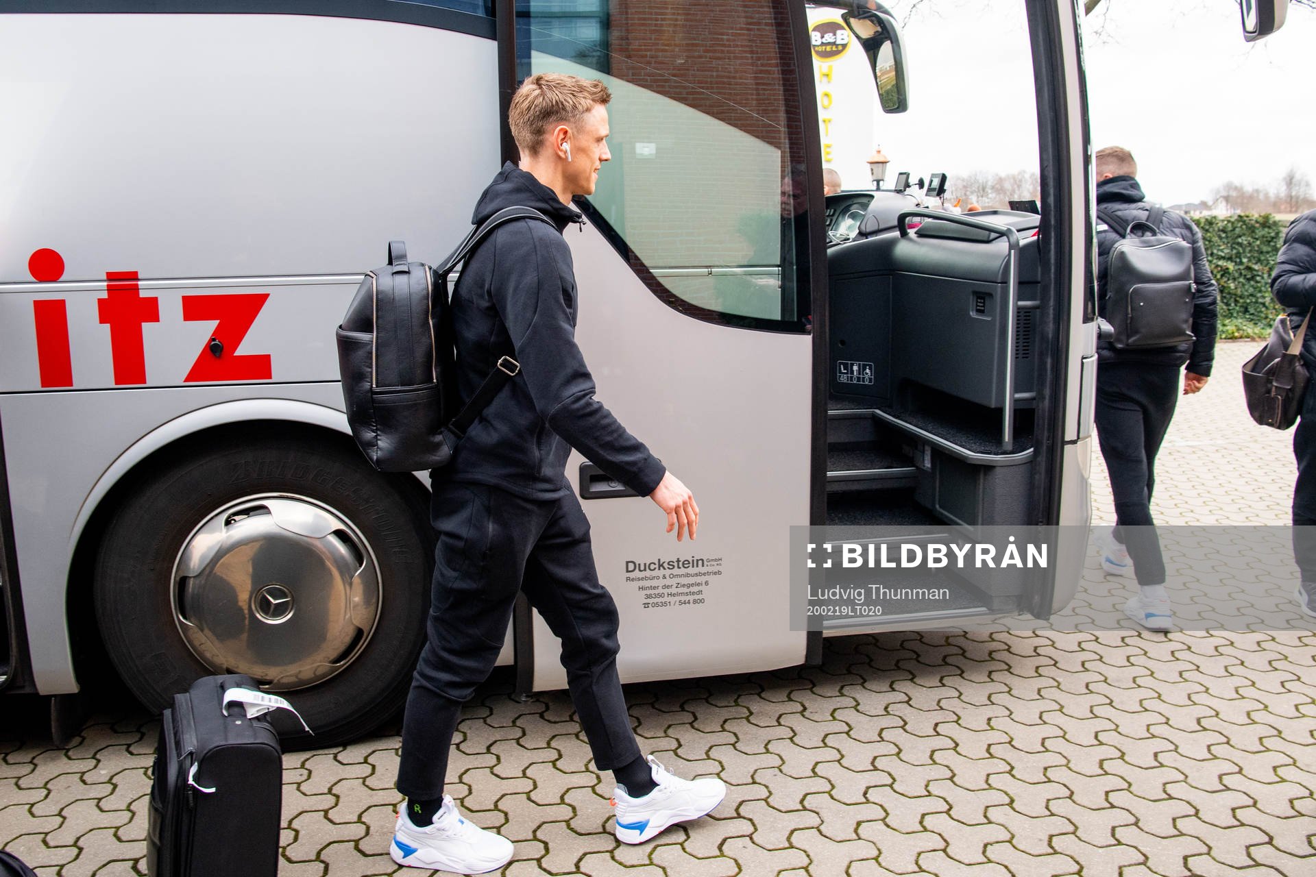 Sören Rieks of Malmö FF arrives at the hotel