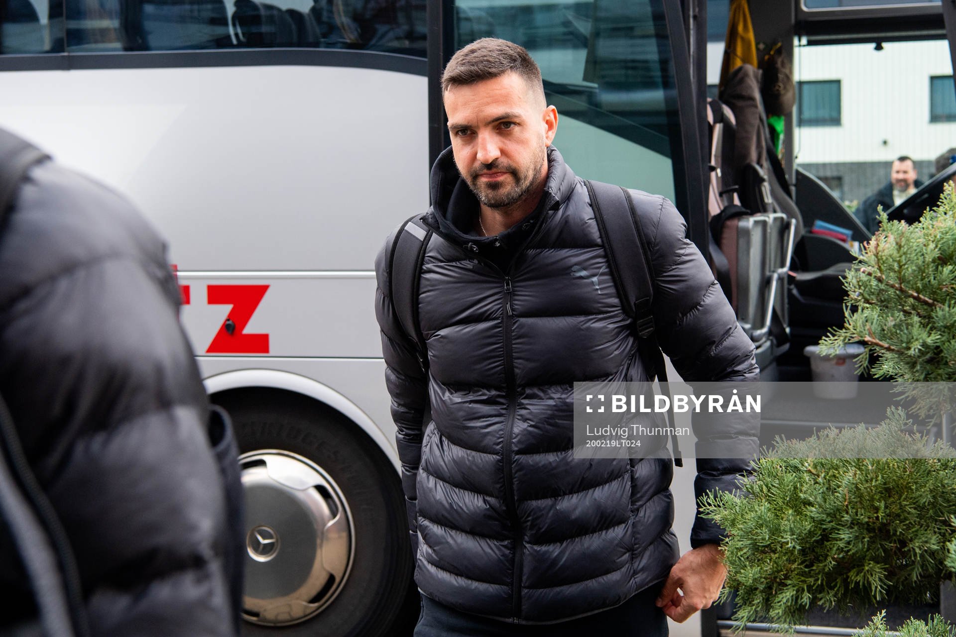 Goalkeeper Dusan Melicharek of Malmö FF arrives at their