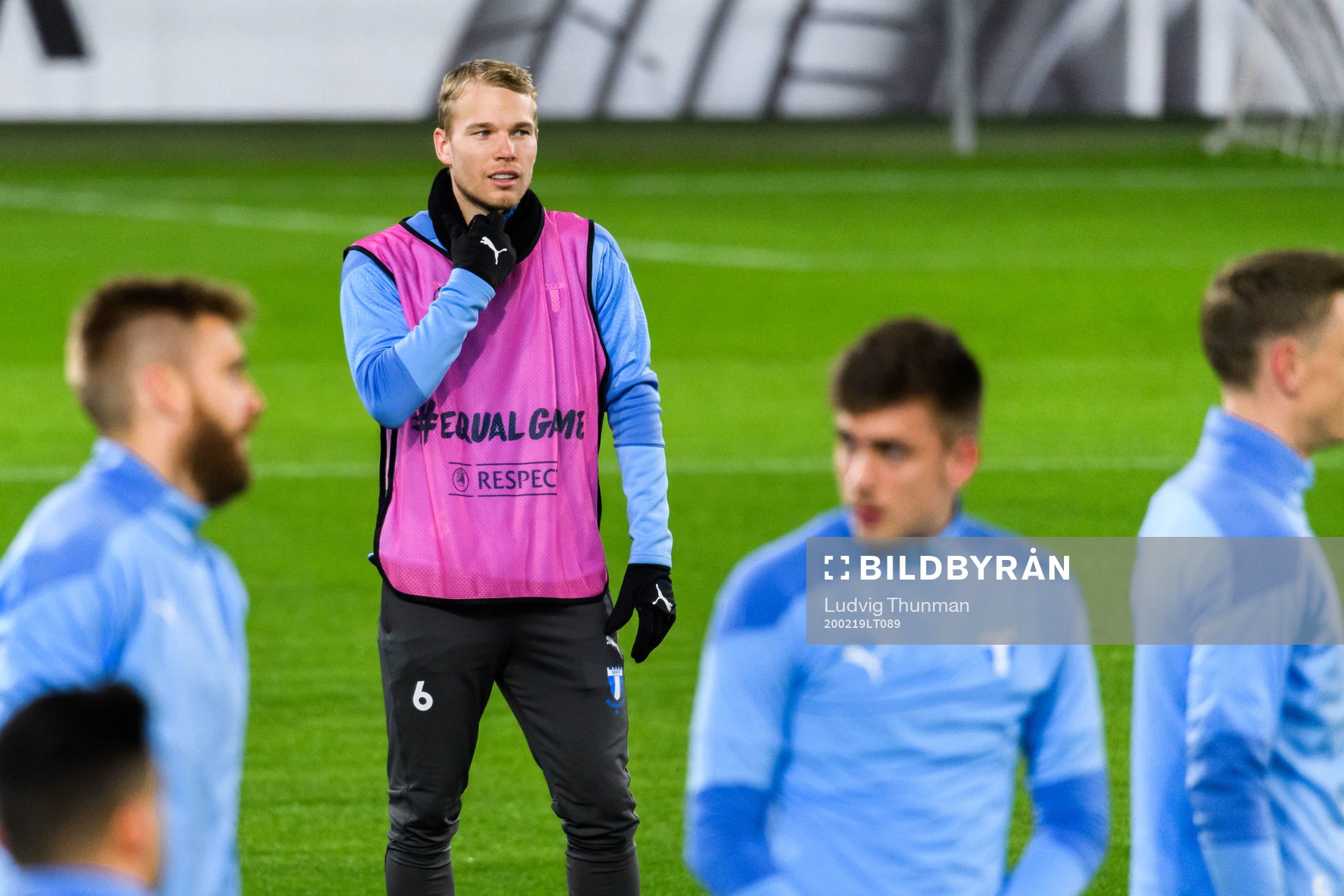 Oscar Lewicki during a practice with Malmö FF ahead of their Europa League match against Wolfsburg on February 19, 2020 in Wolfsburg.