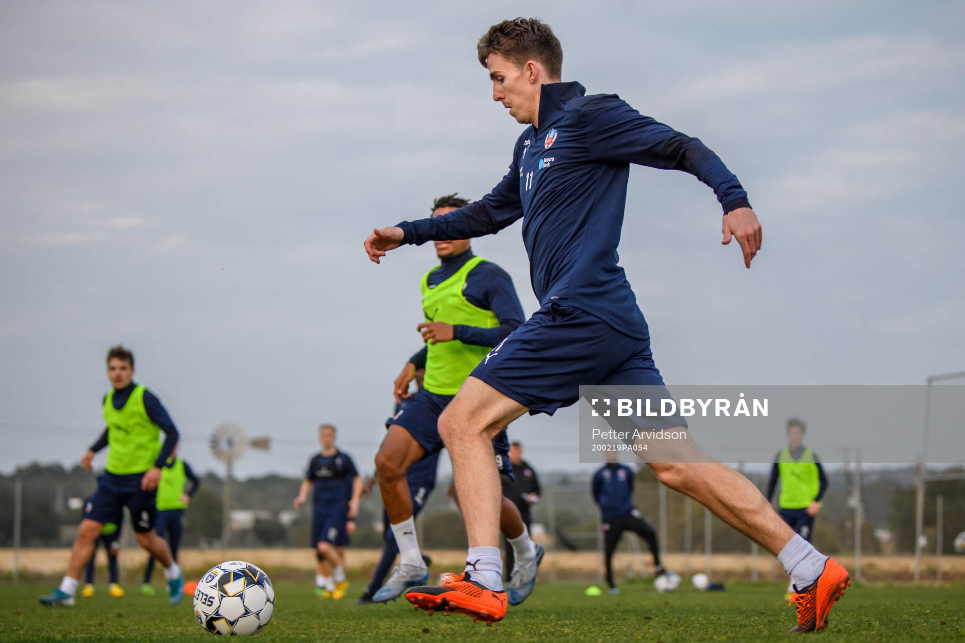 Adam Eriksson under en träning med Helsingborg under ett träningsläger den 19 februari 2020 i Ayia Napa.