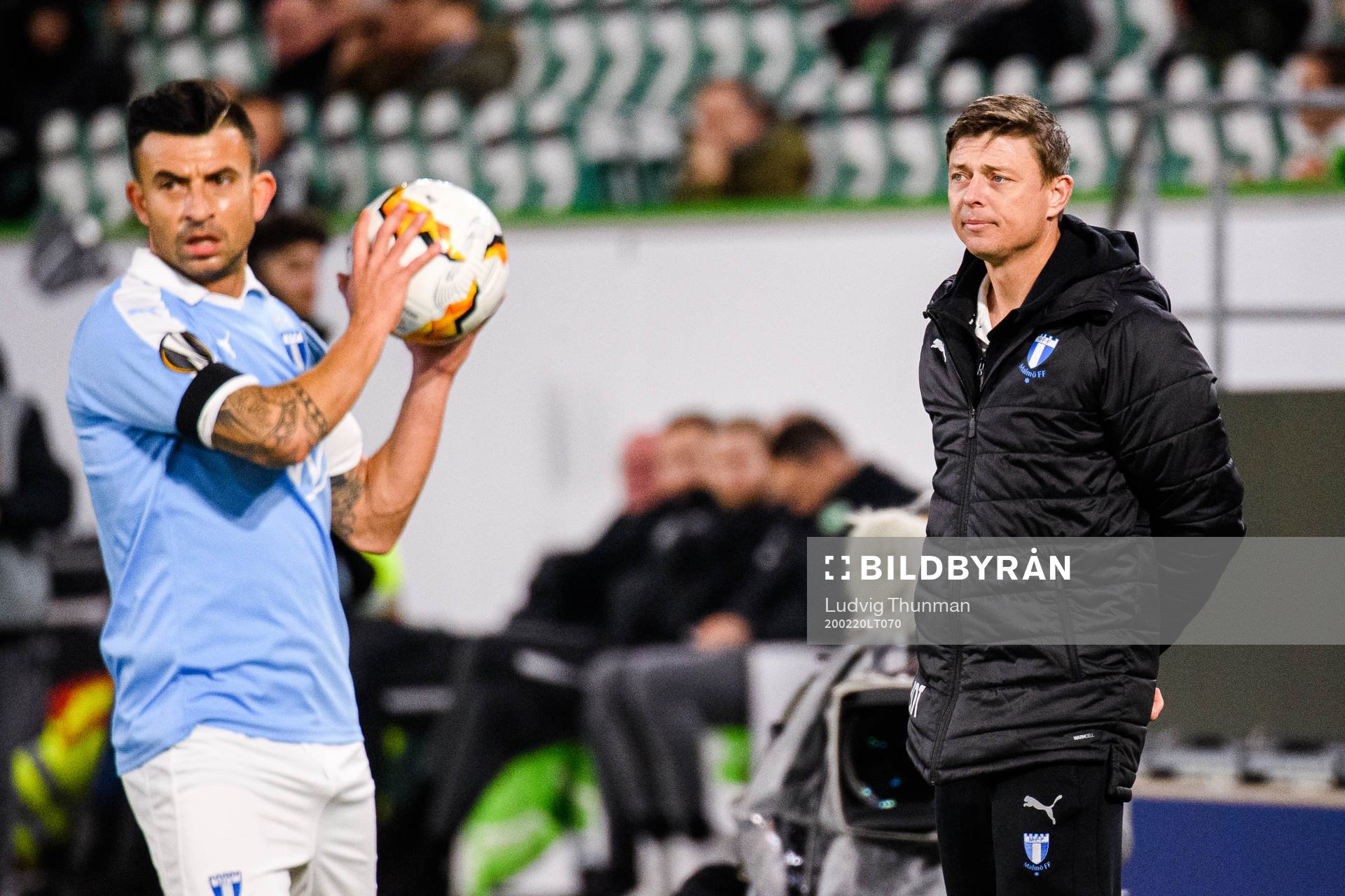 Behrang Safari and Jon Dahl Tomasson, head coach  of Malmö