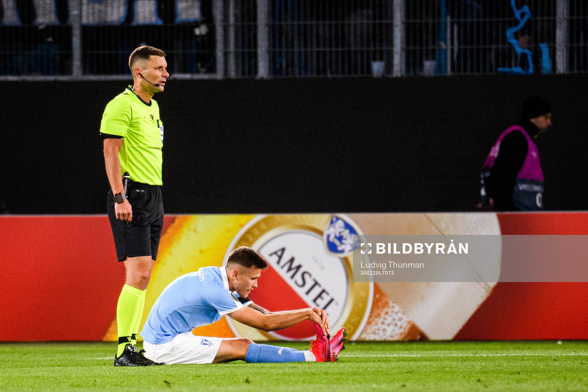 Arnór Traustason of Malmö FF in pain