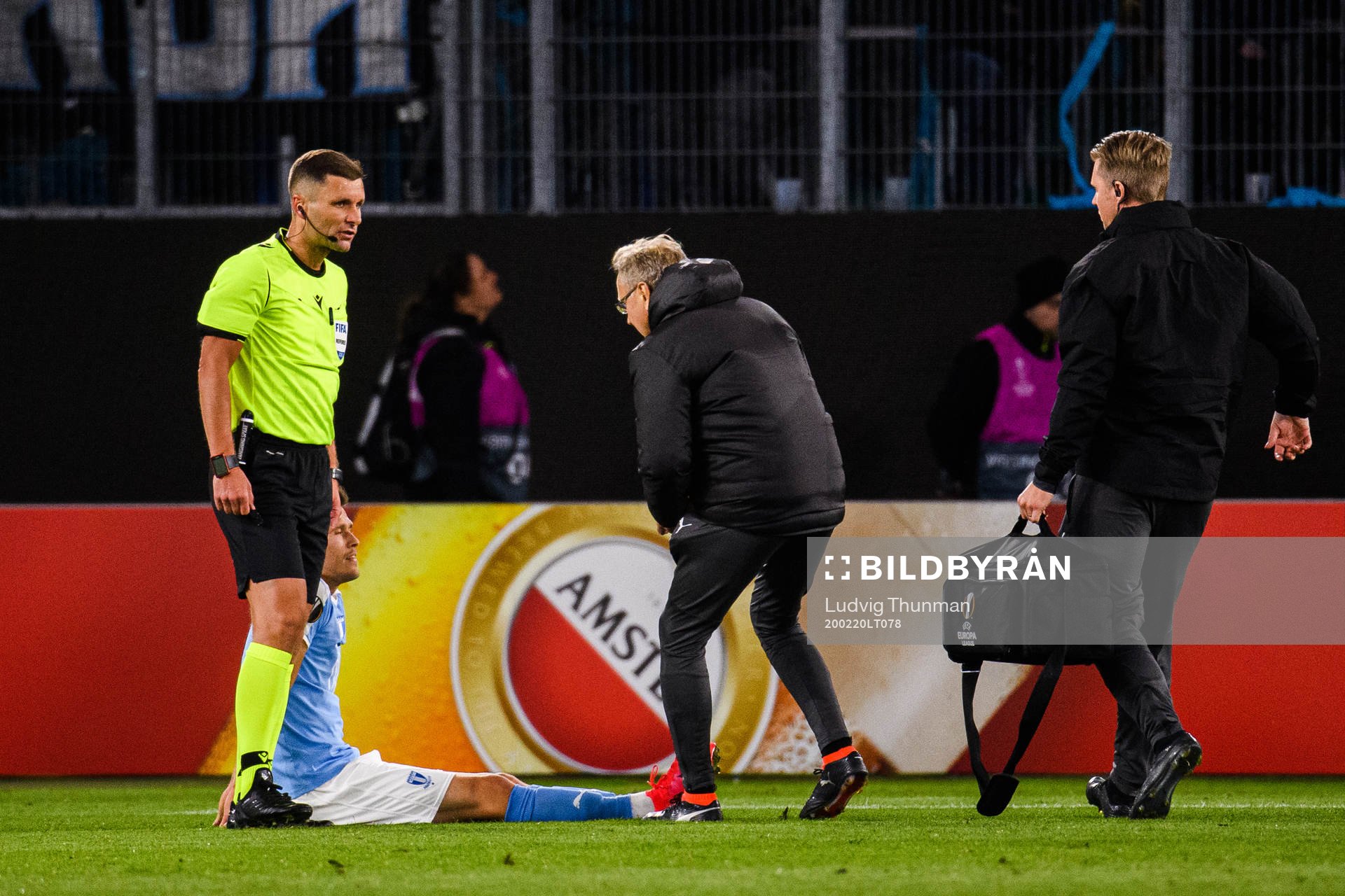 Arnór Traustason of Malmö FF in pain