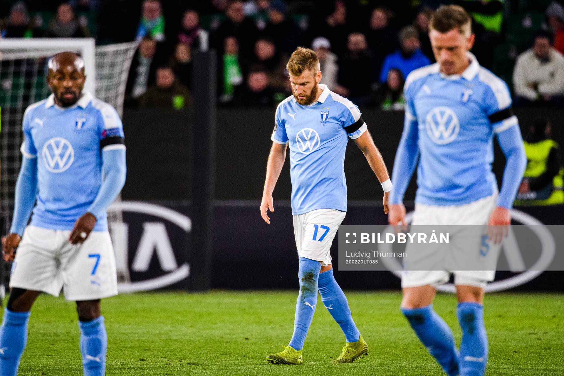 Rasmus Bengtsson of Malmö FF looks dejected