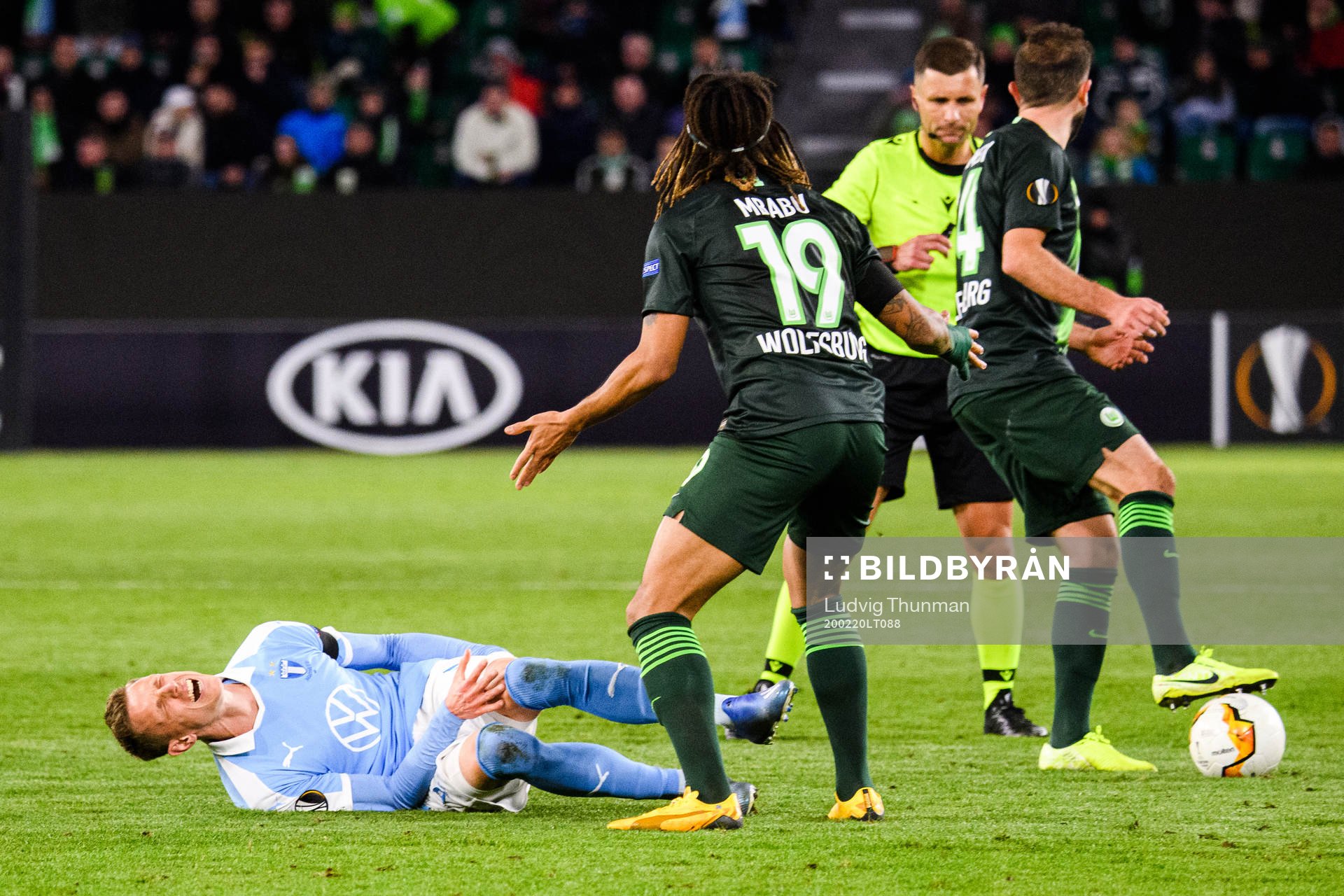 Sören Rieks of Malmö FF in pain
