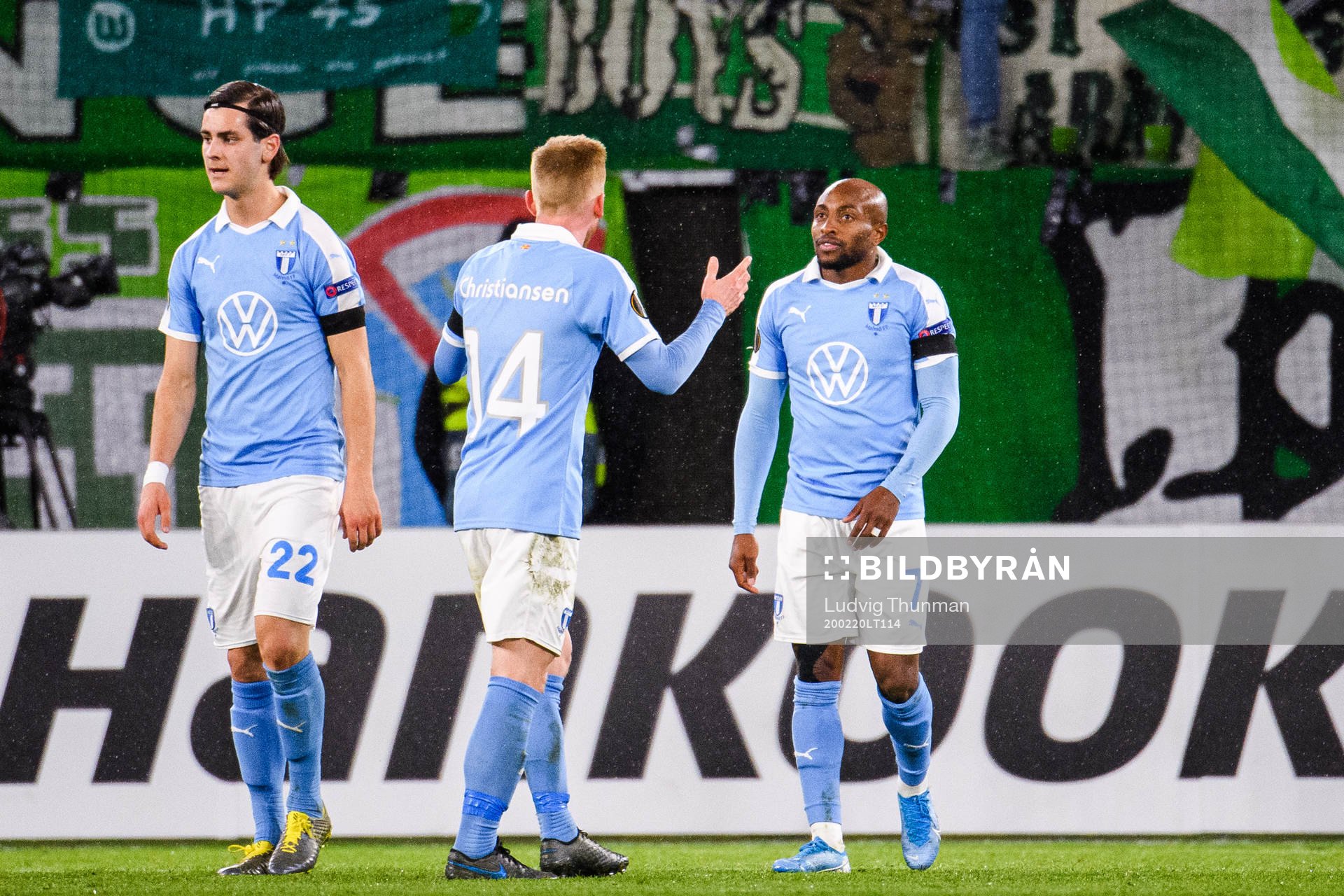 Adi Nalic, Anders Christiansen and Fouad Bachirou of Malmö
