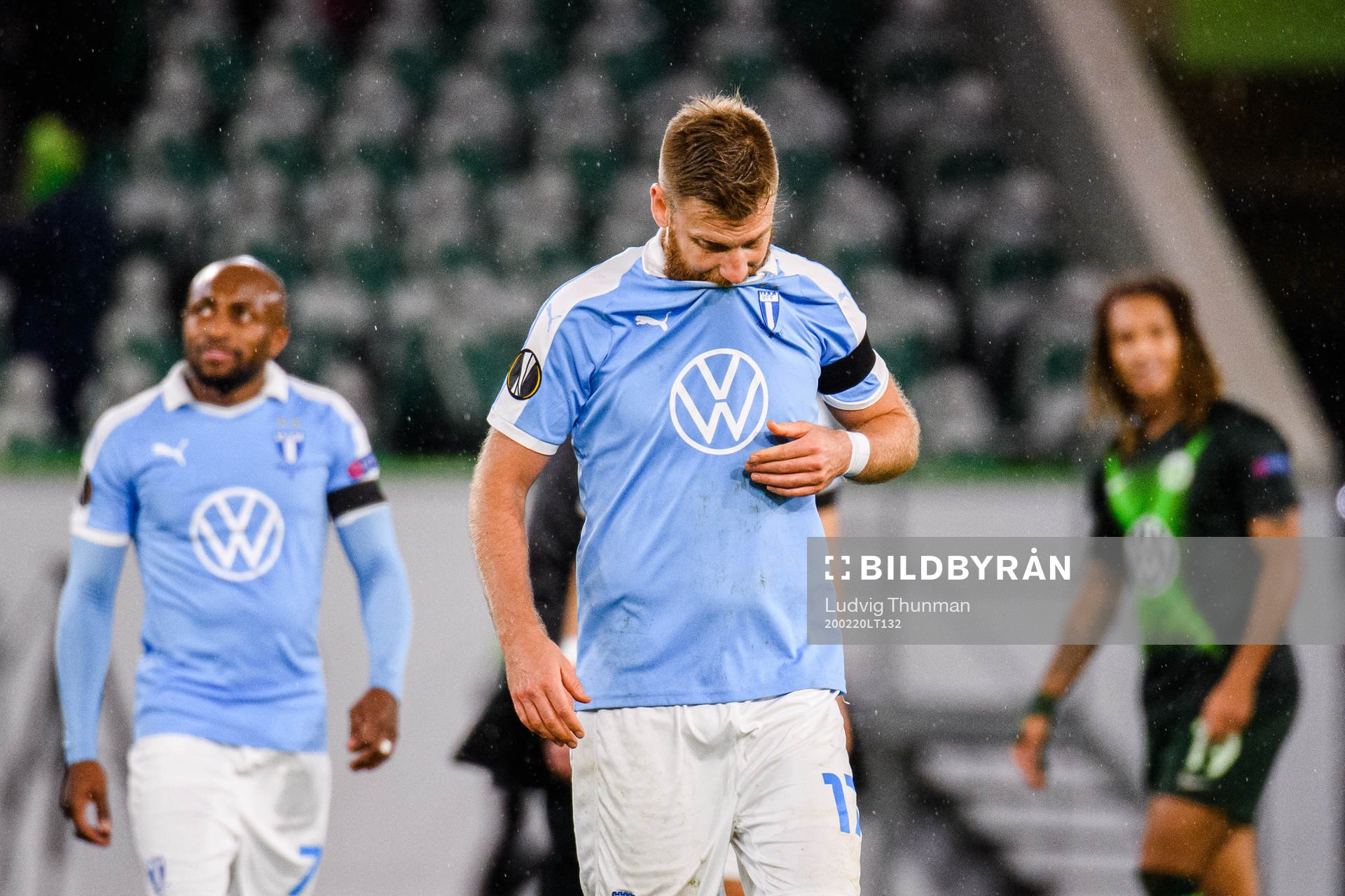 Rasmus Bengtsson of Malmö FF looks dejected