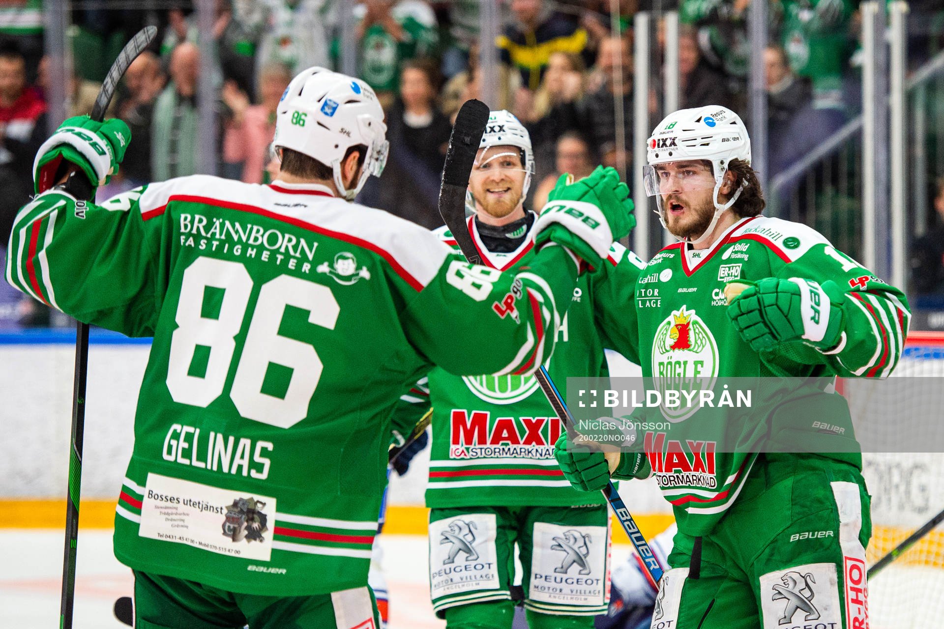 Rögles Dennis Everberg, Ted Brithén och Eric Gelinas
