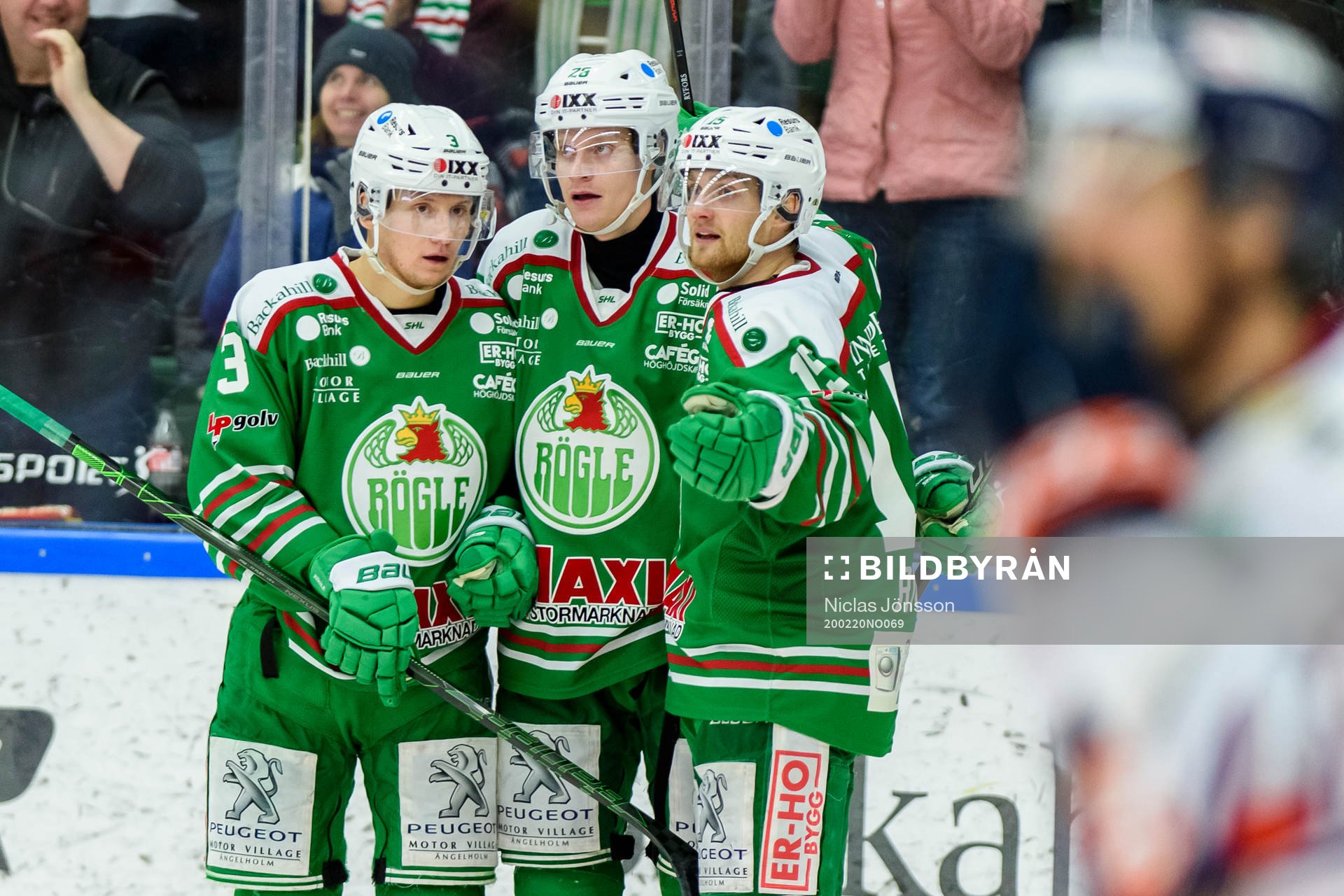 Rögles Daniel Bertov, Anton Bengtsson  och Simon Ryfors