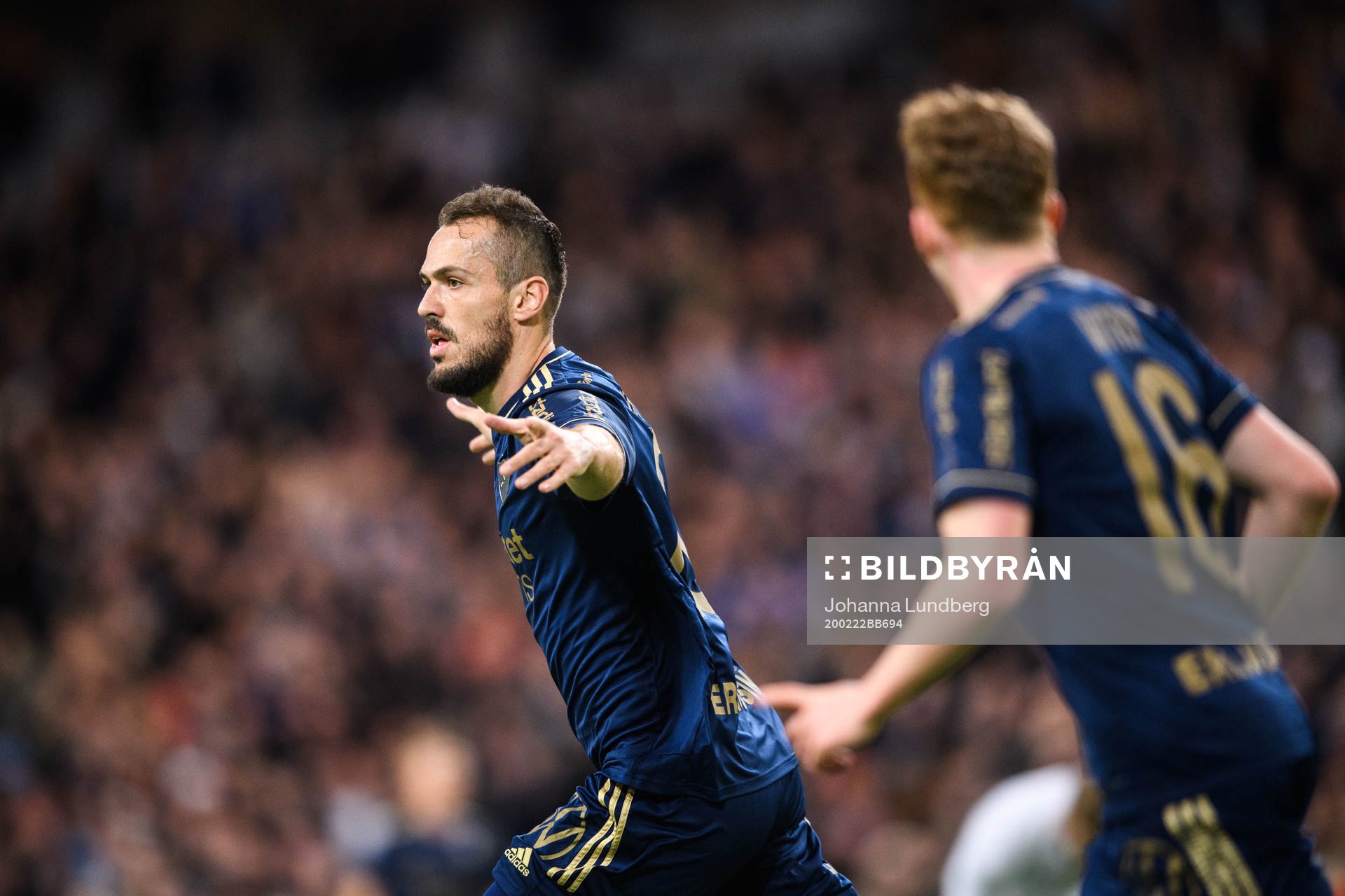 Djurgårdens Emir Kujovic jublar