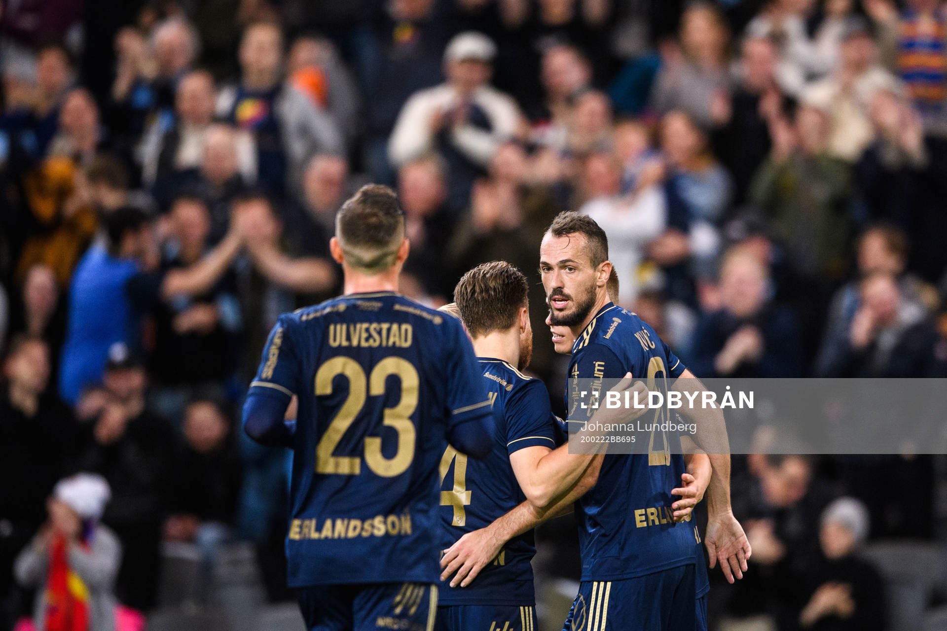 Djurgårdens Emir Kujovic jublar med lagkamrater