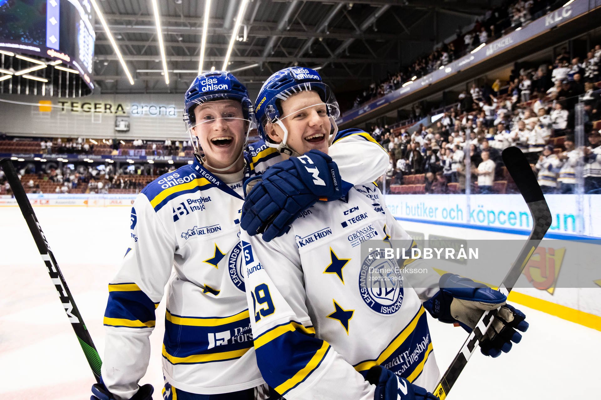 Leksands Lucas Nordsäter och Emil Heineman jublar