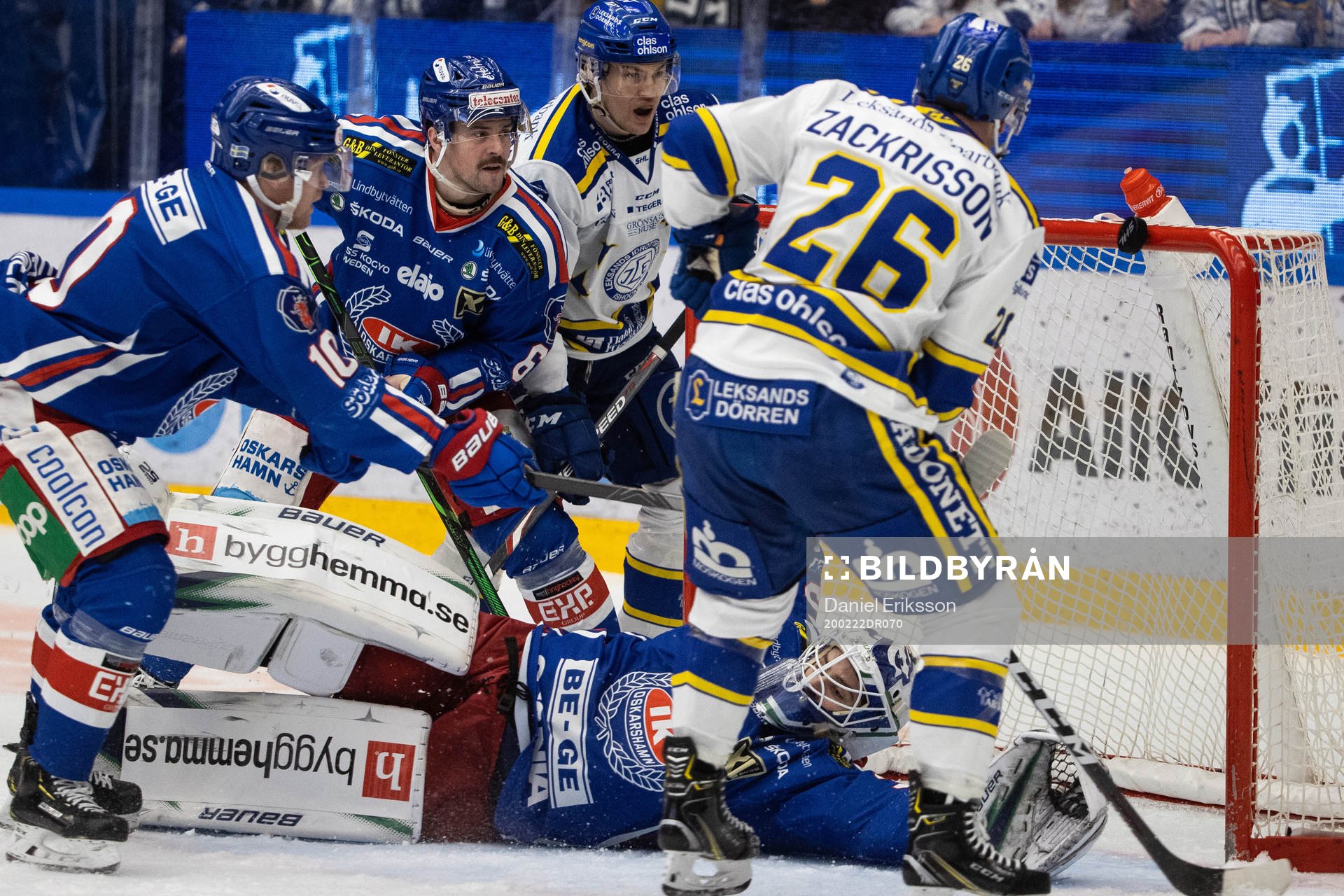 Chans för Leksands Patrik Zackrisson framför Oskarshamns