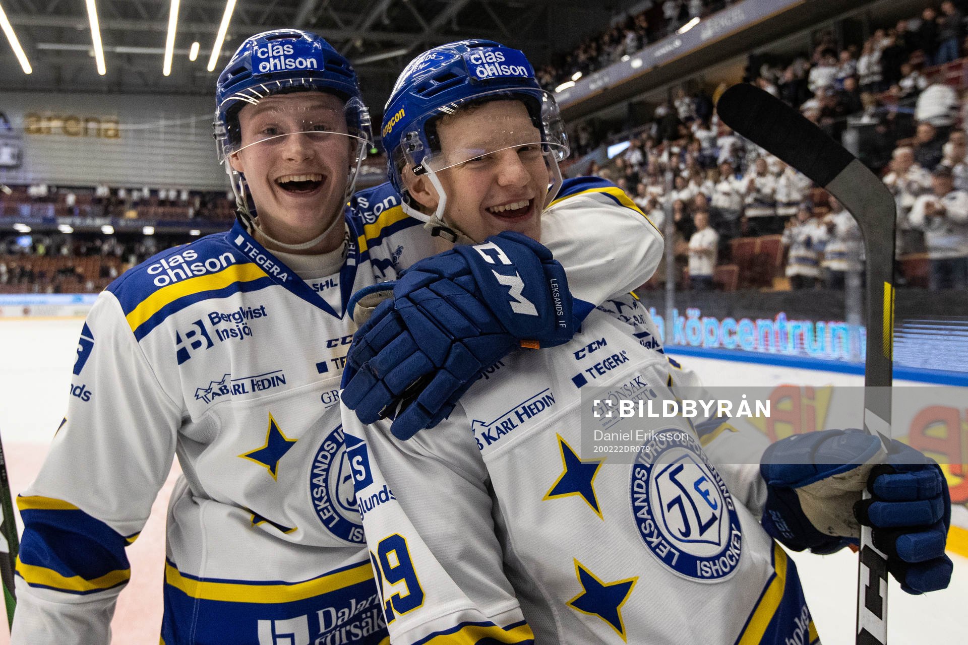 Leksands Lucas Nordsäter och Emil Heineman  jublar