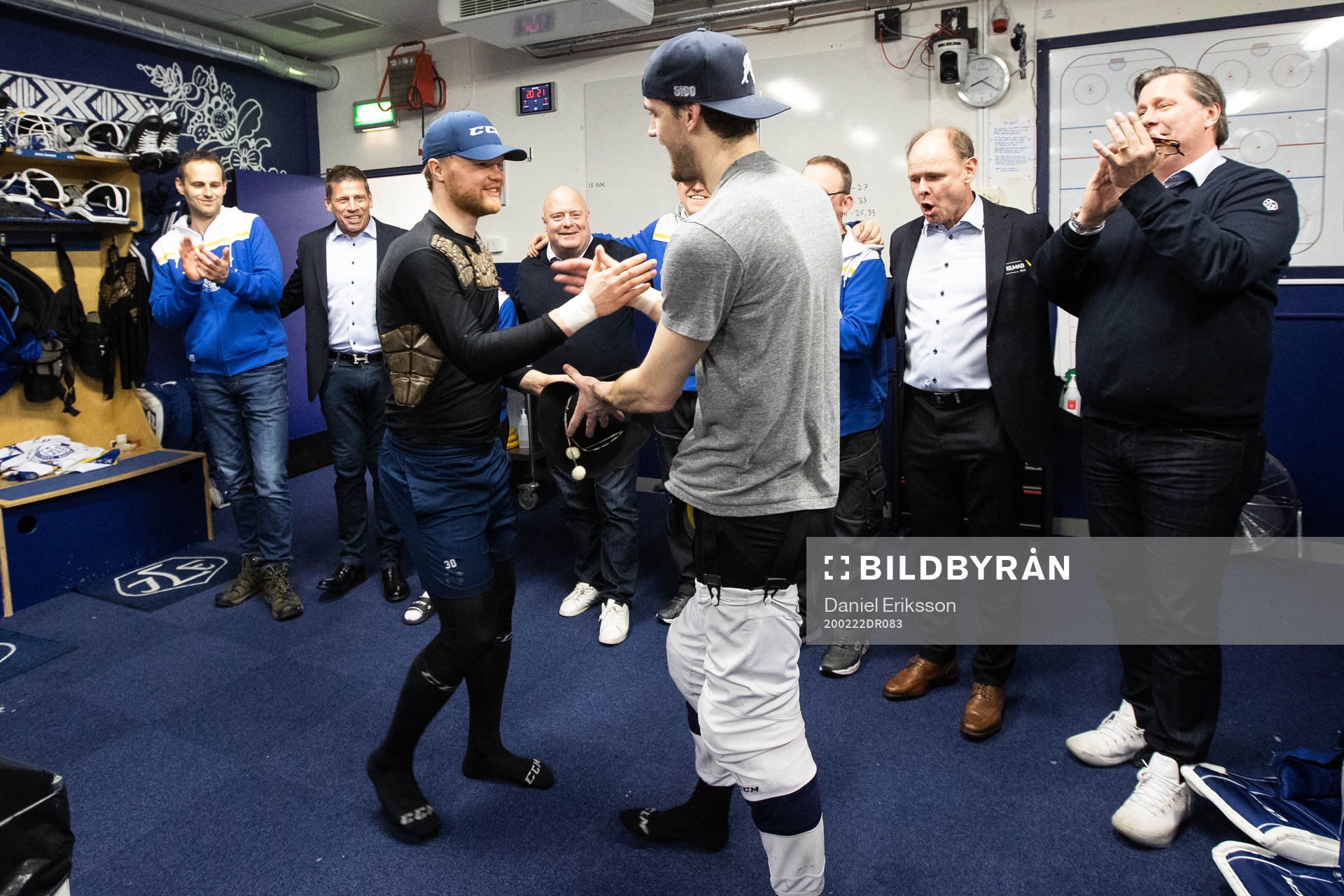 Leksands målvakt Janne Juvonen och målvakt Axel Brage