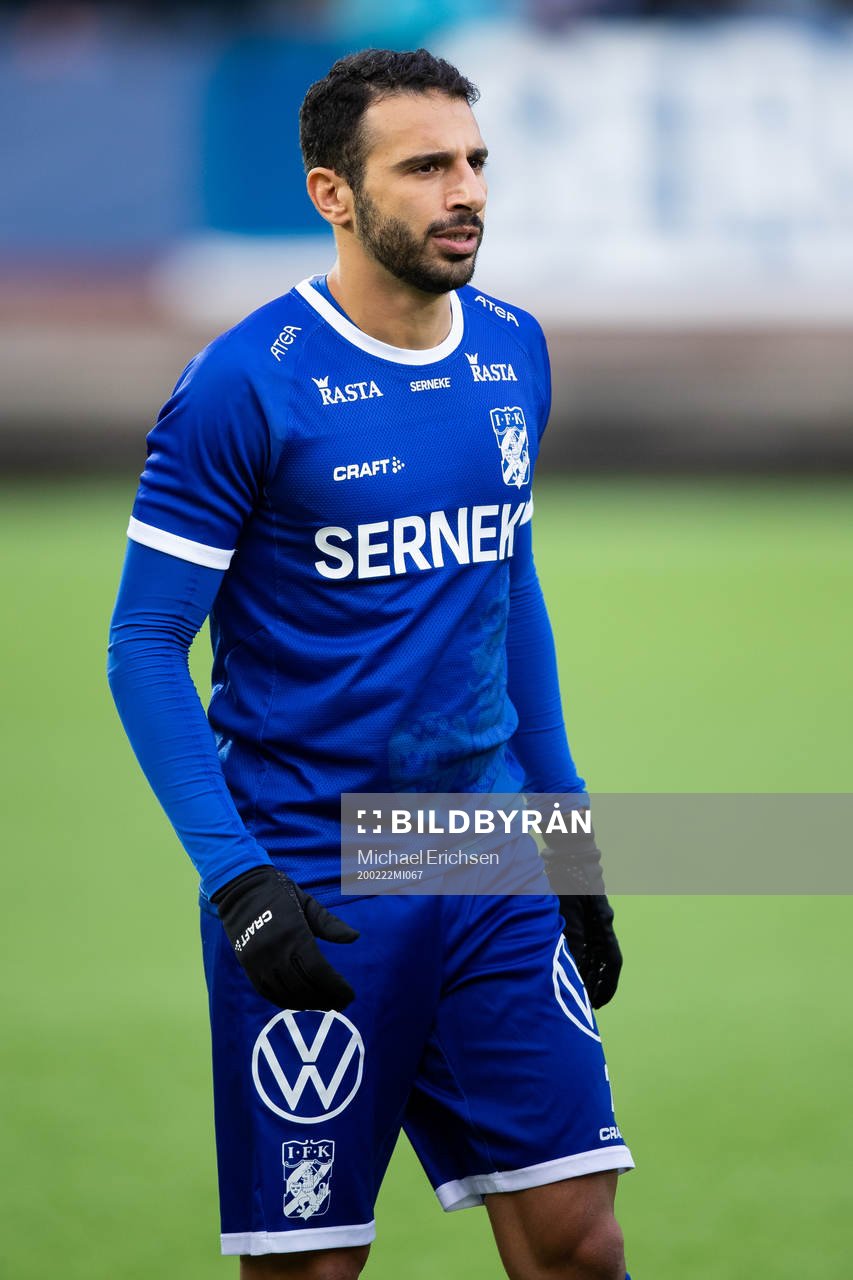 IFK Göteborgs André Calisir innan fotbollsmatchen i