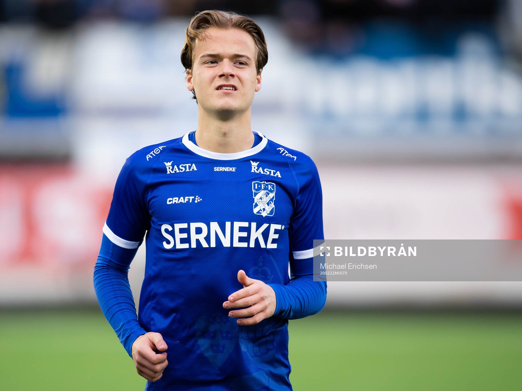 IFK Göteborgs August Erlingmark innan fotbollsmatchen i