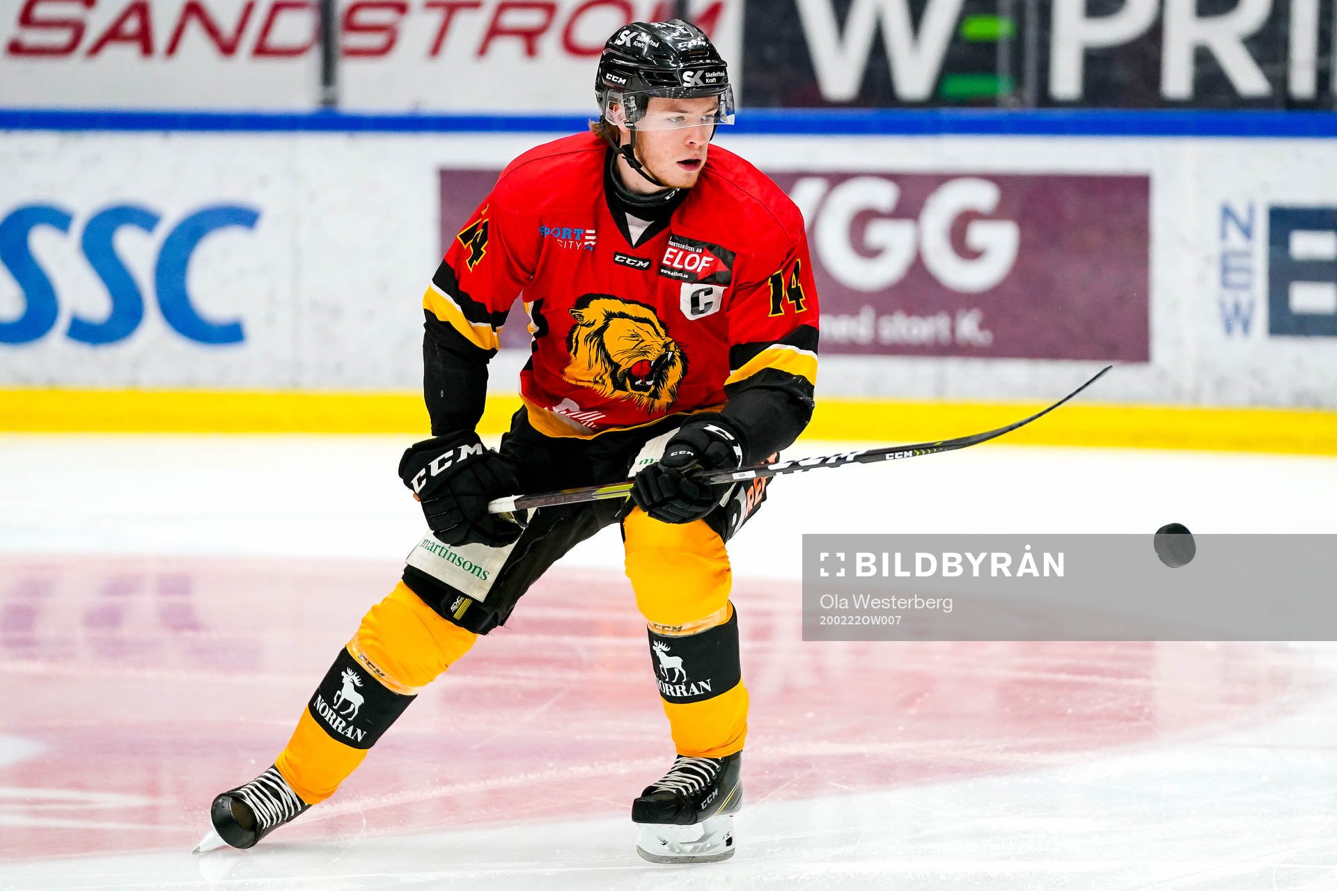 Skellefteås Rickard Hugg  värmer upp i SK Lejons
