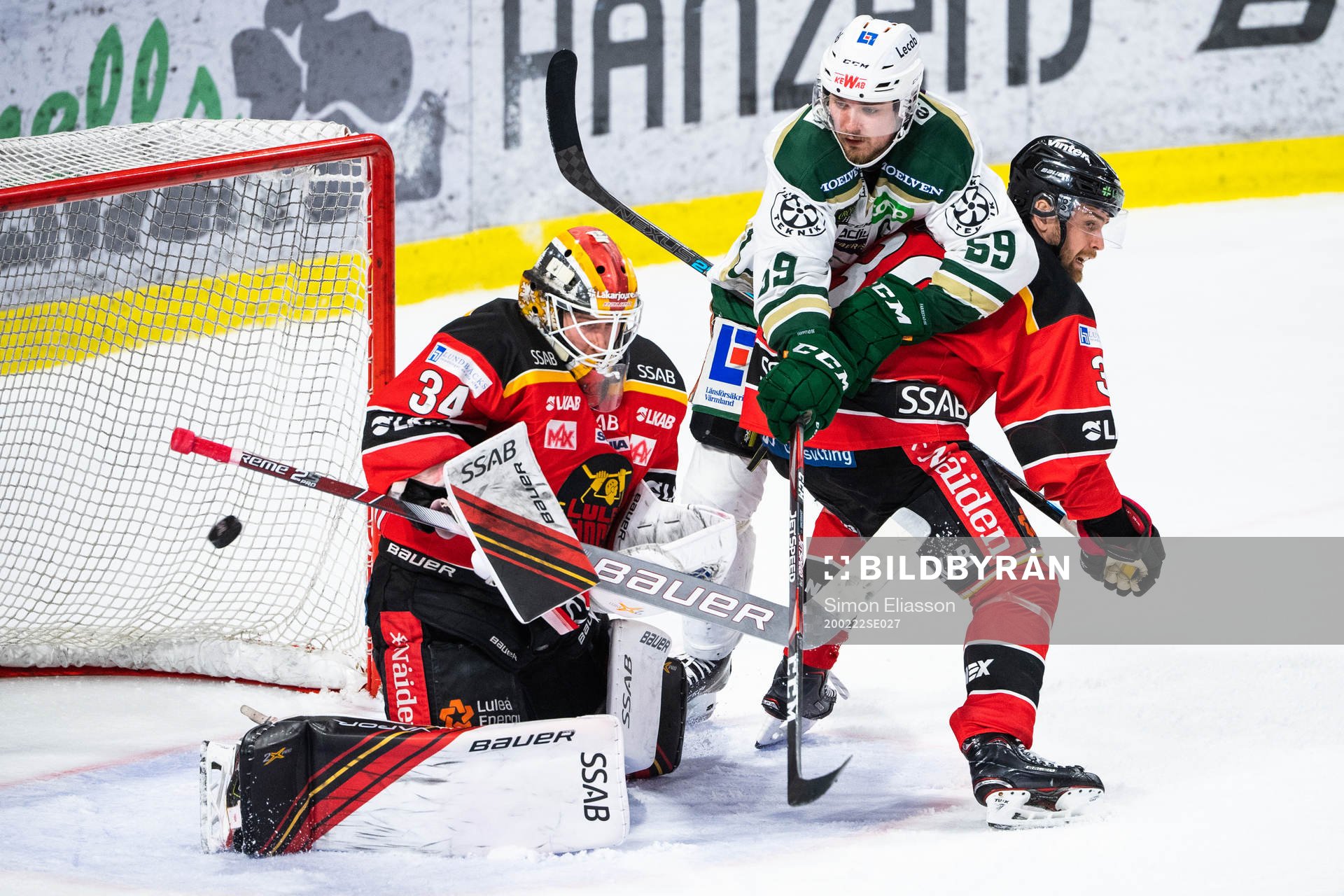 Färjestads Linus Johansson och Luleås Pontus Själin